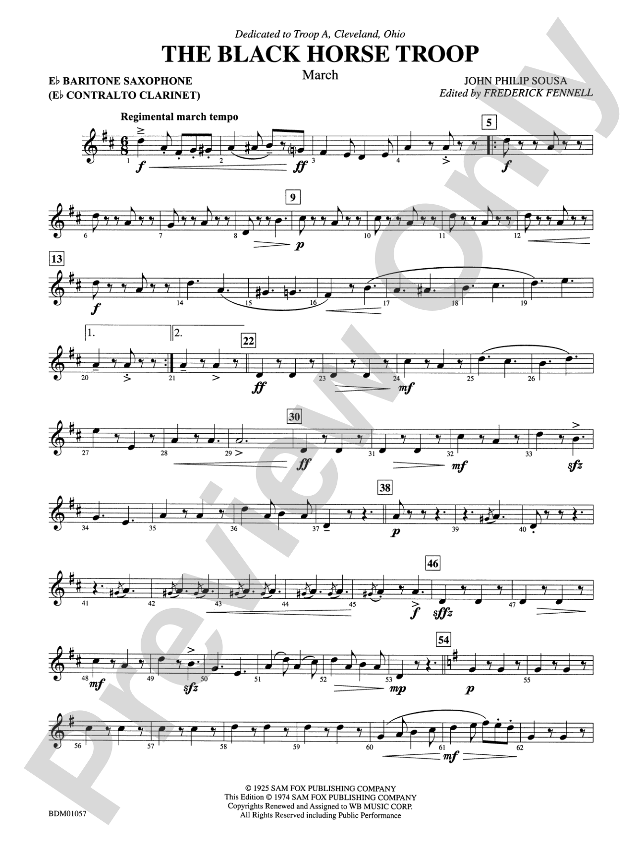 Black Horse Troop: E-flat Baritone Saxophone