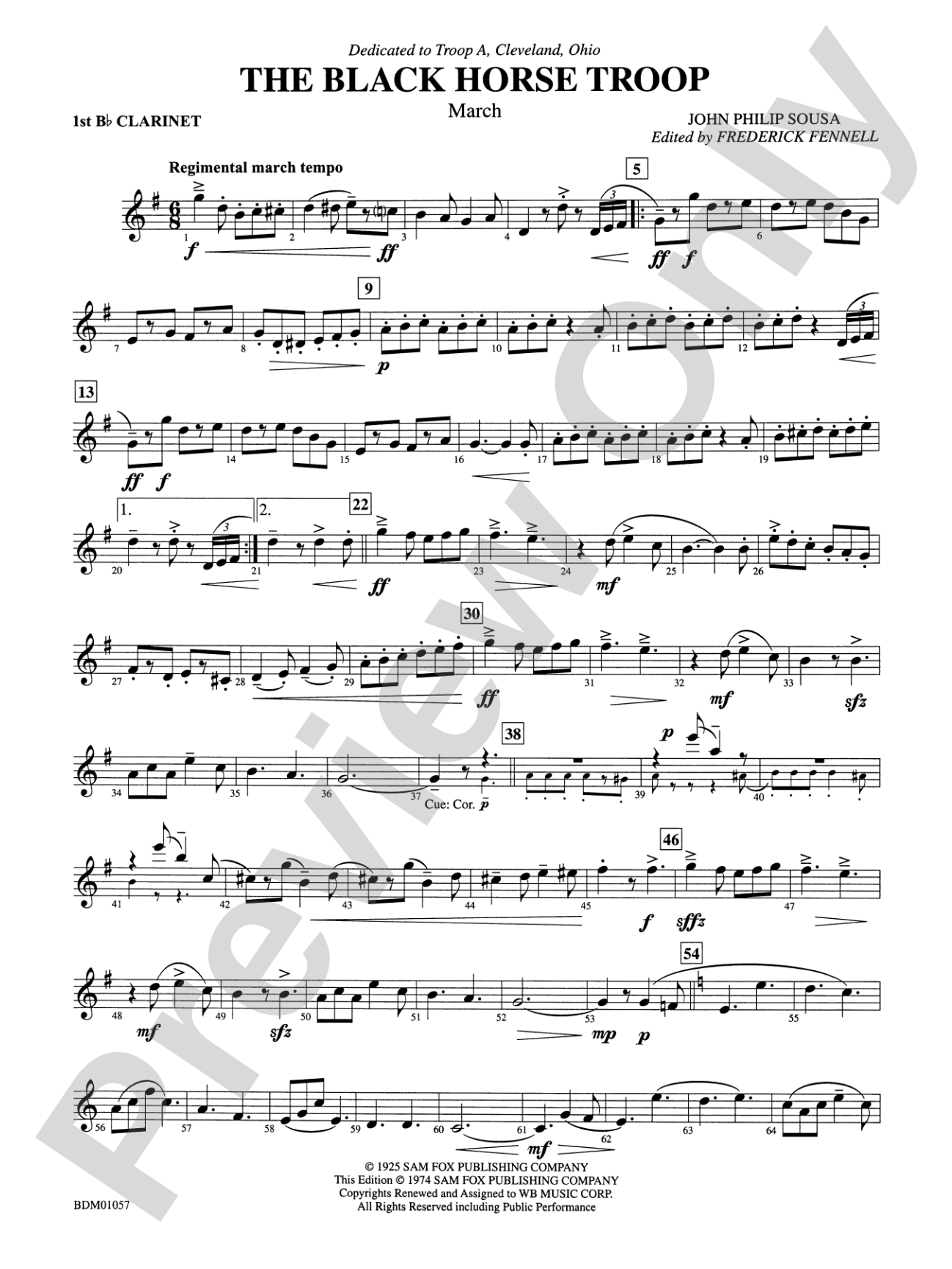 Black Horse Troop: 1st B-flat Clarinet