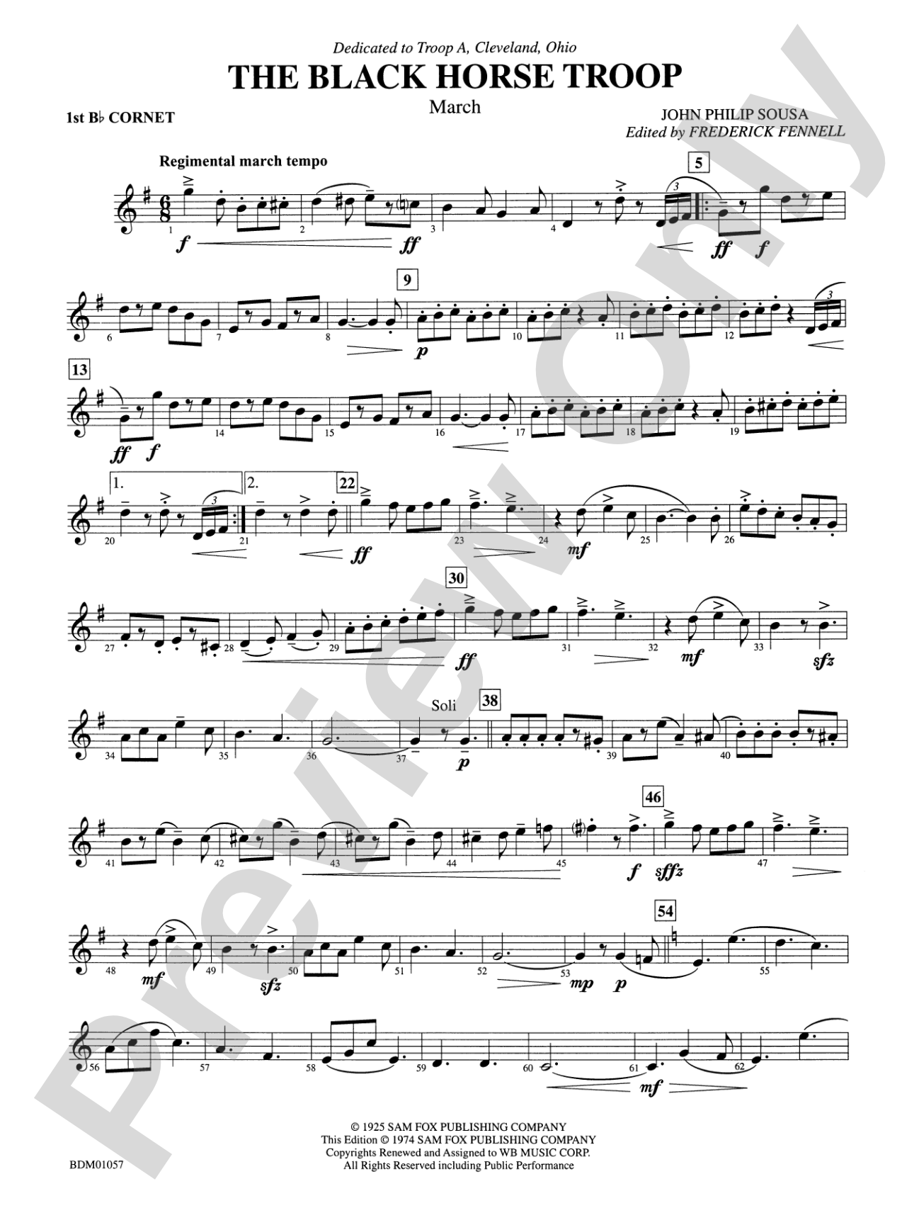 Black Horse Troop: 1st B-flat Cornet