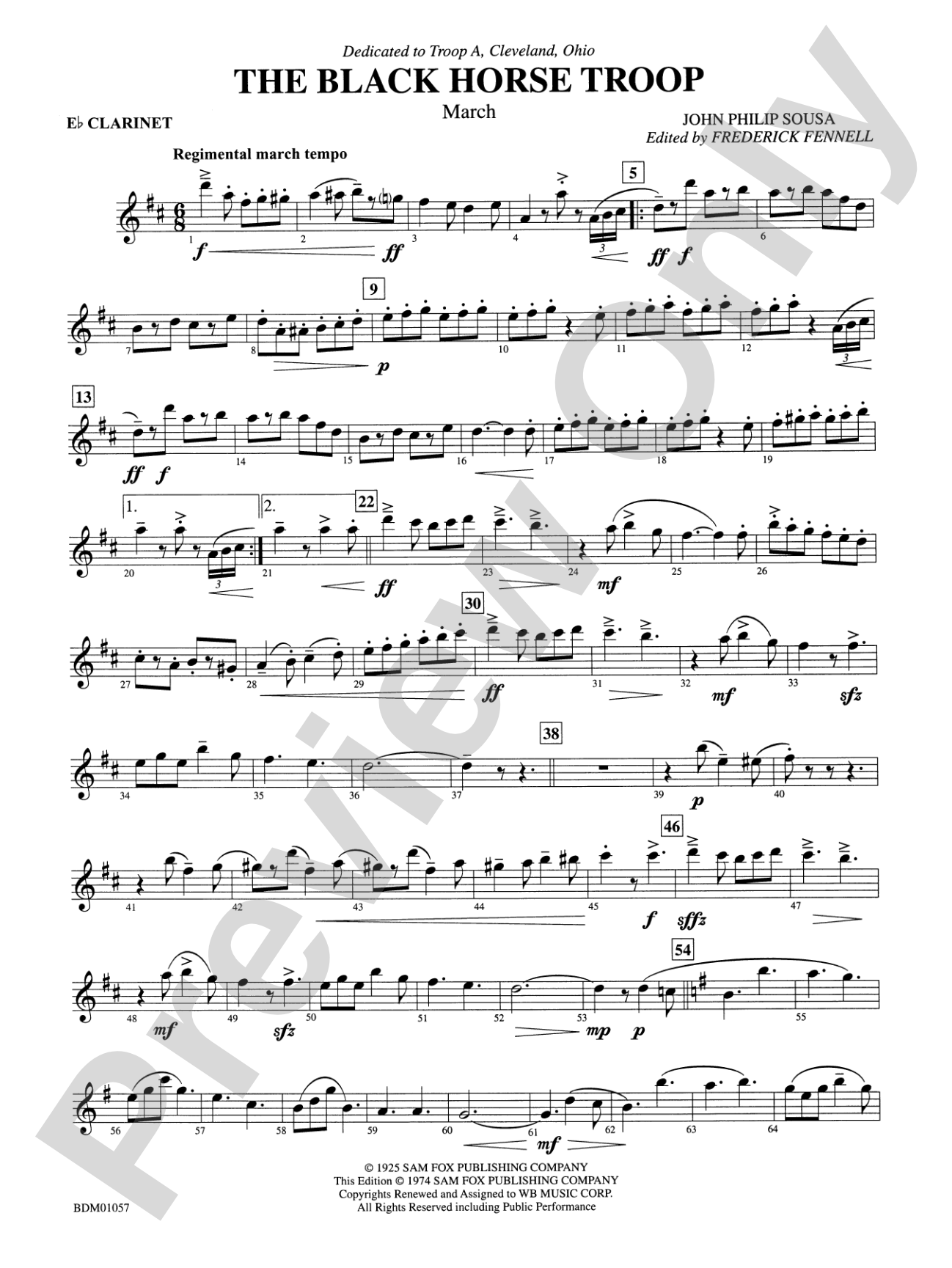 Black Horse Troop: E-flat Soprano Clarinet