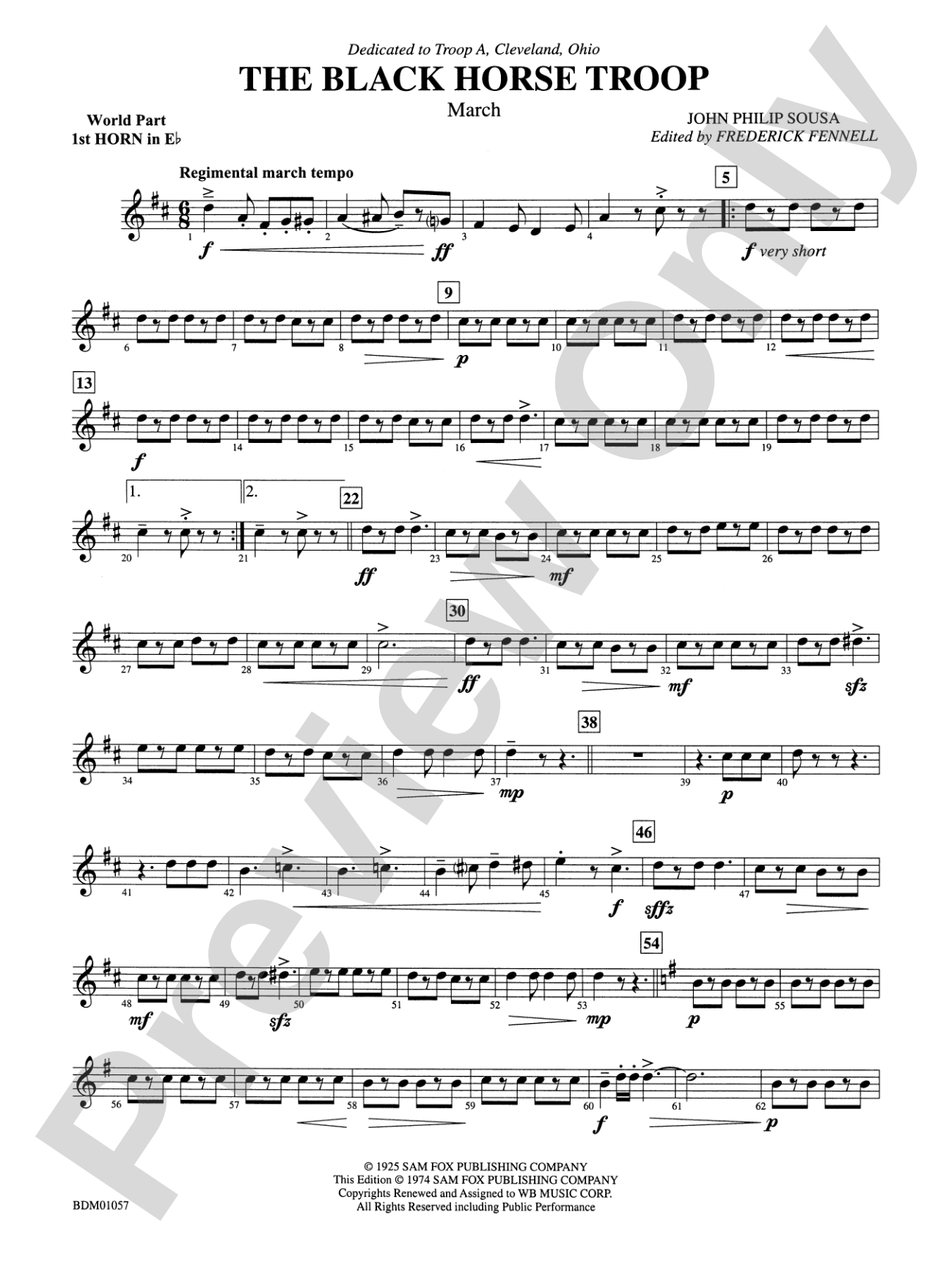 Black Horse Troop: WP 1st Horn in E-flat