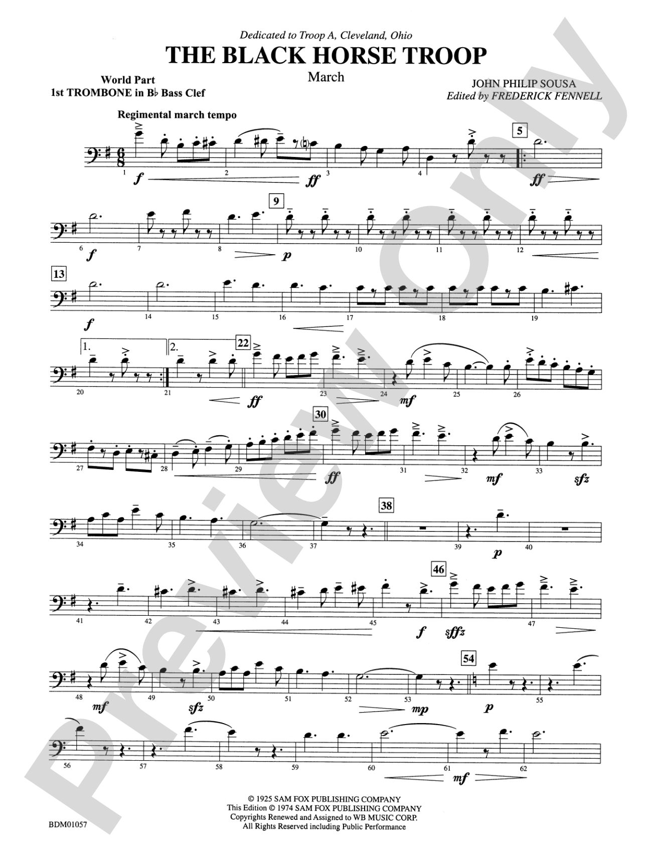 Black Horse Troop: WP 1st B-flat Trombone B.C.