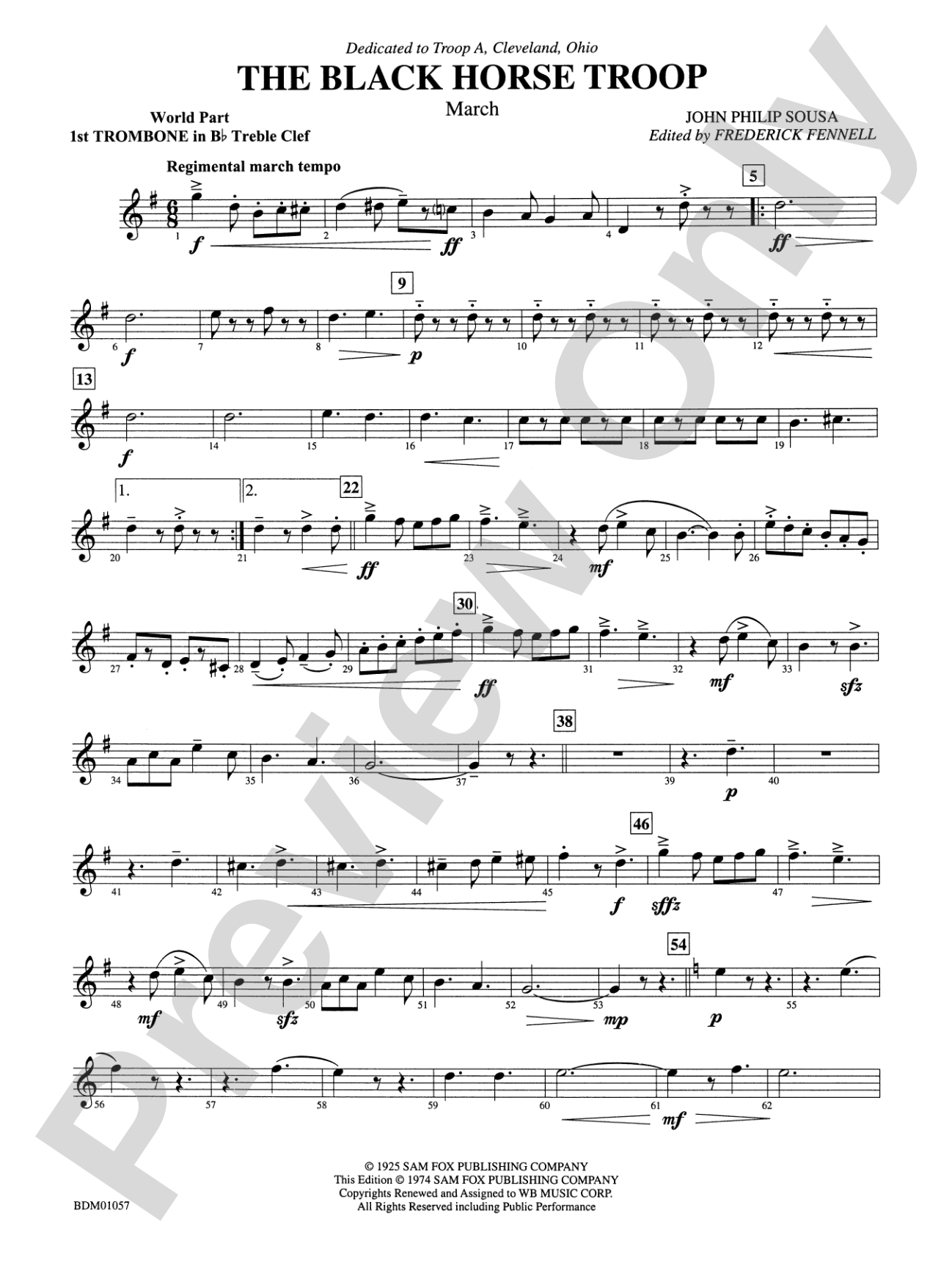 Black Horse Troop: WP 1st B-flat Trombone T.C.