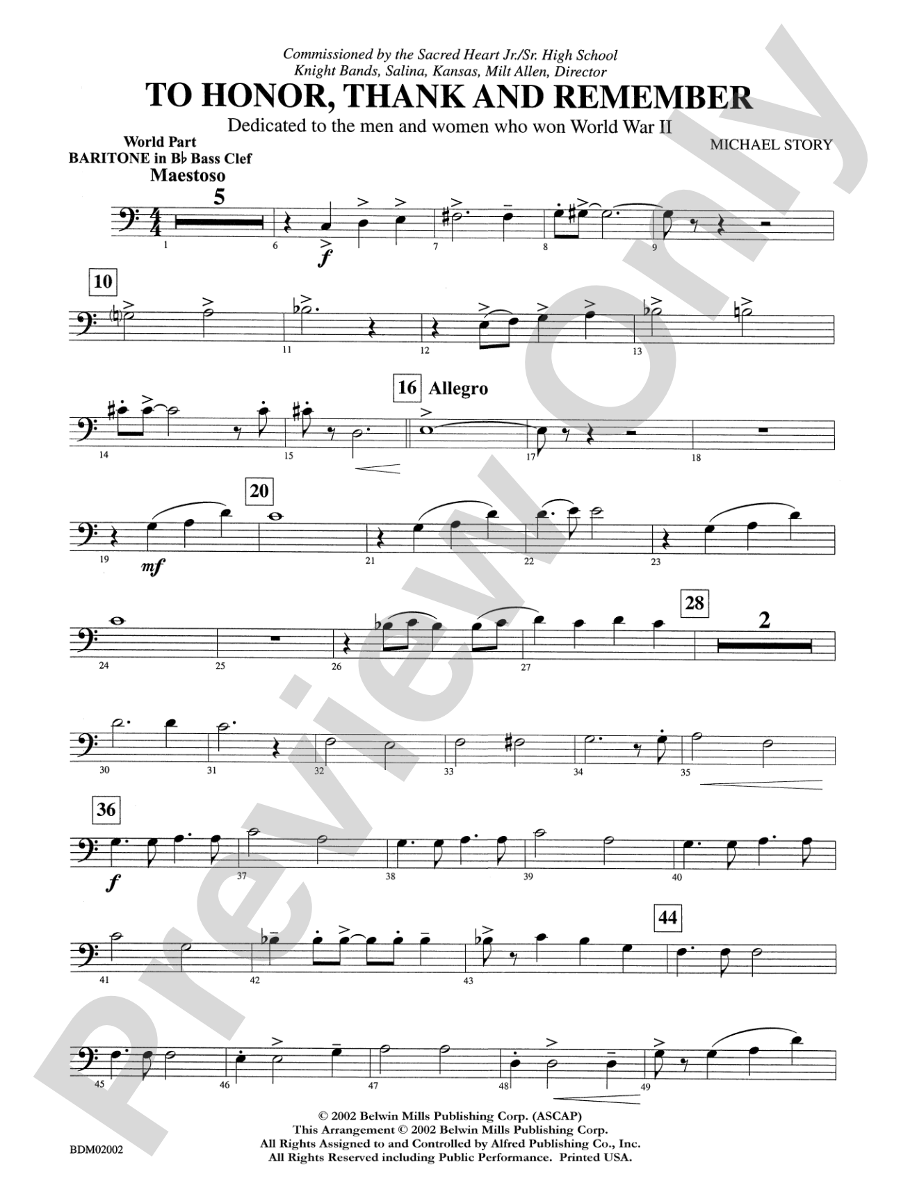 To Honor, Thank and Remember: WP B-flat Baritone B.C.