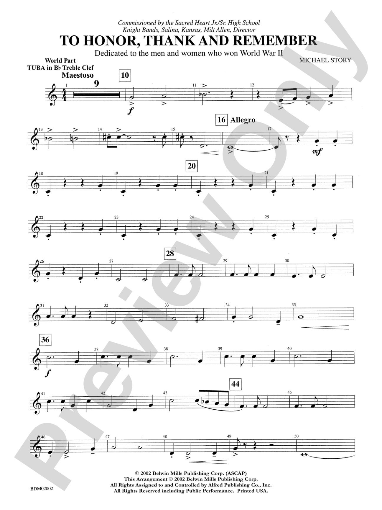 To Honor, Thank and Remember: WP B-flat Tuba T.C.