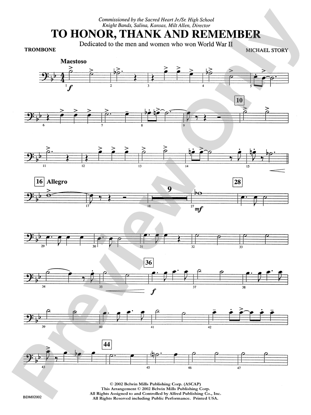 To Honor, Thank and Remember: 1st Trombone
