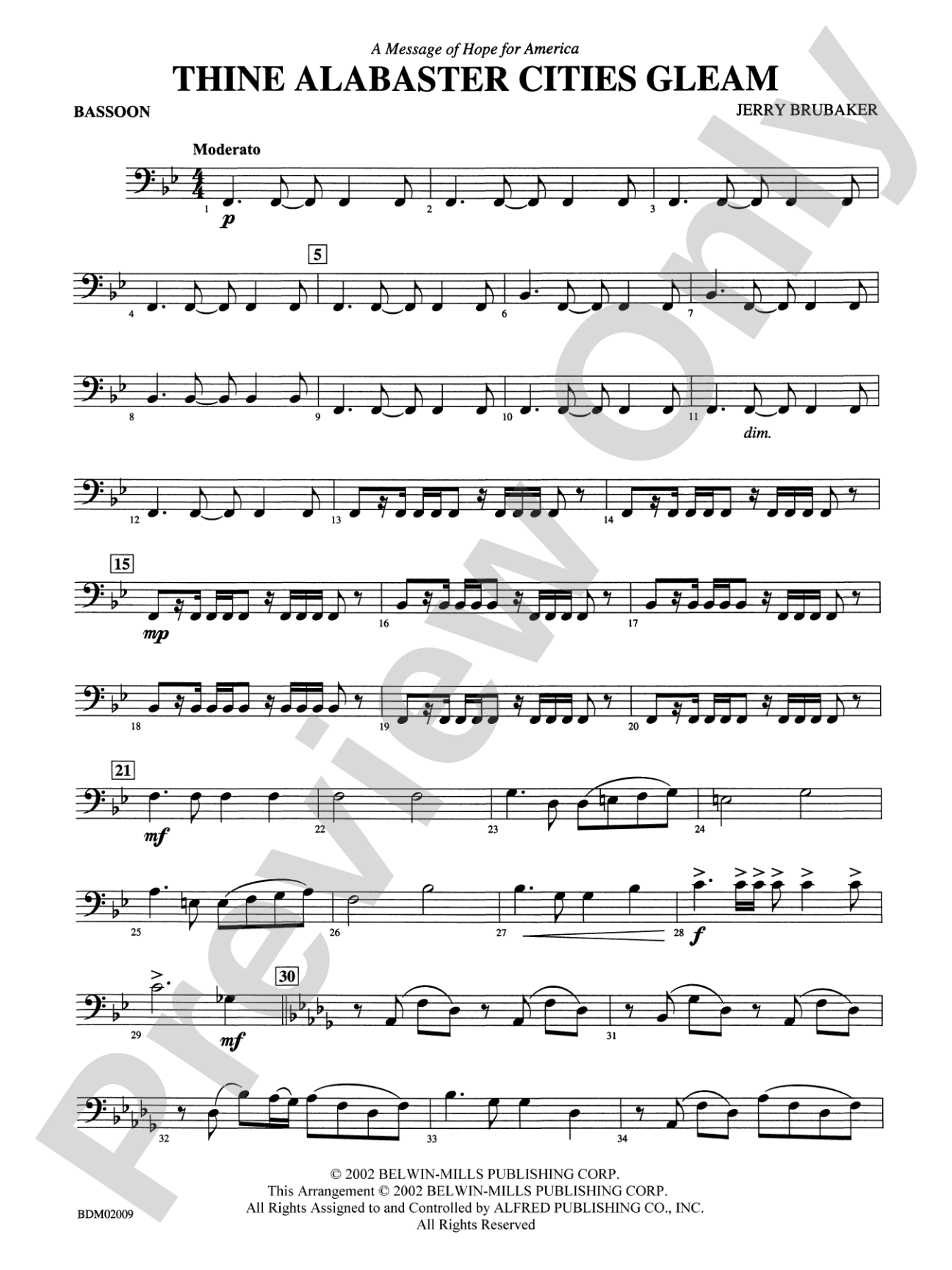 Thine Alabaster Cities Gleam (A Message of Hope for America): Bassoon