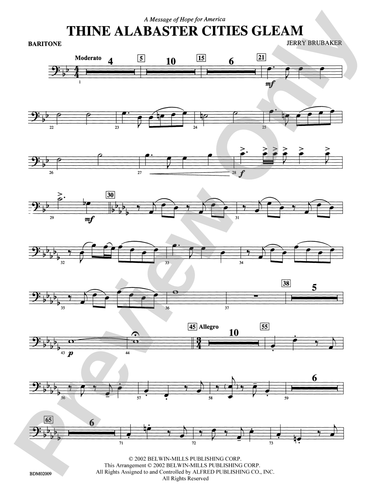 Thine Alabaster Cities Gleam (A Message of Hope for America): Baritone B.C.