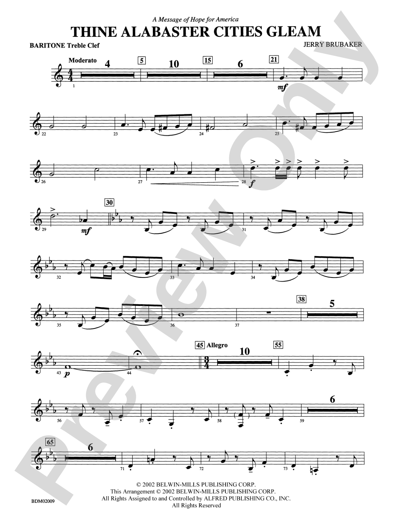 Thine Alabaster Cities Gleam (A Message of Hope for America): Baritone T.C.