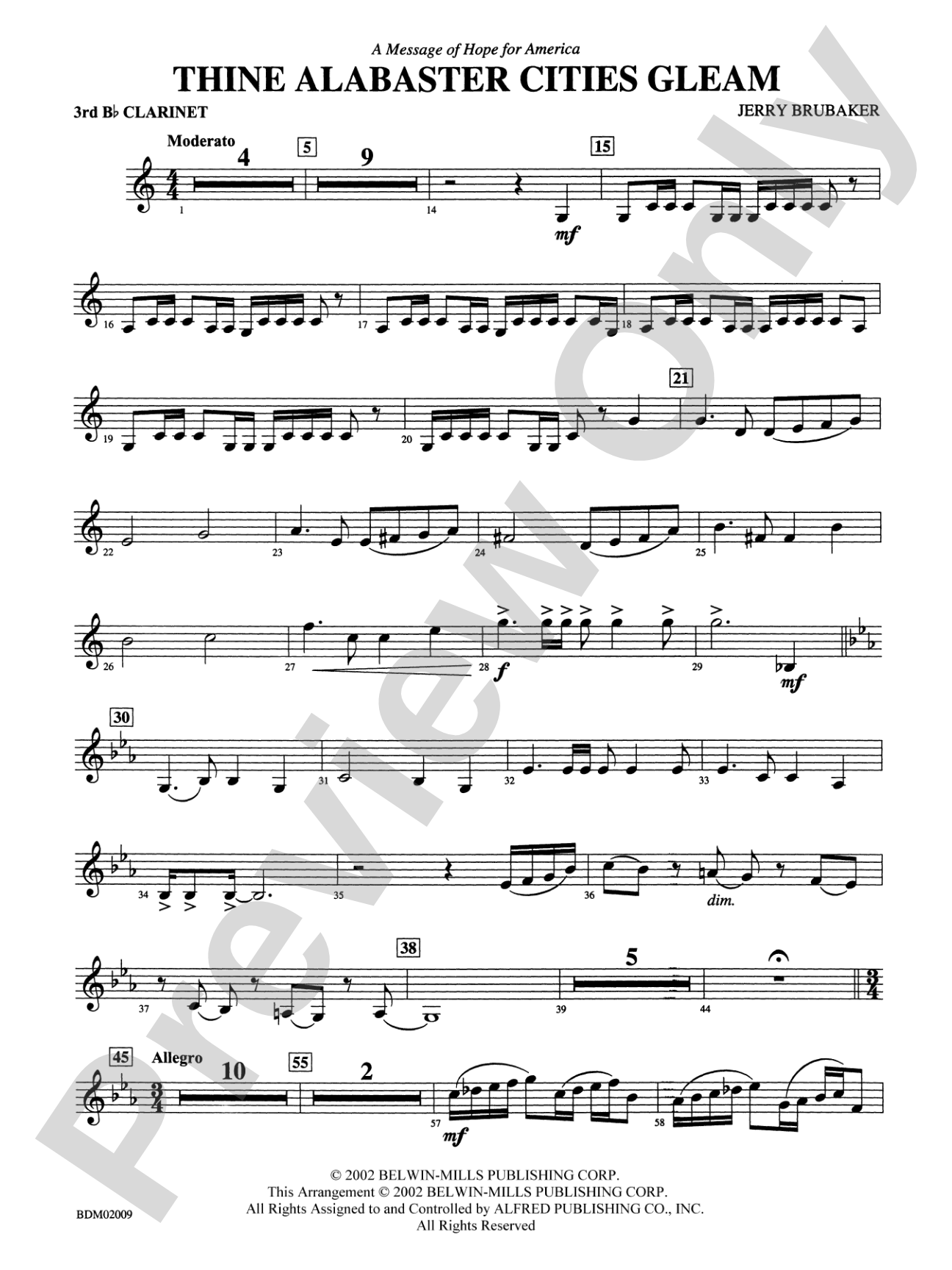 Thine Alabaster Cities Gleam (A Message of Hope for America): 3rd B-flat Clarinet