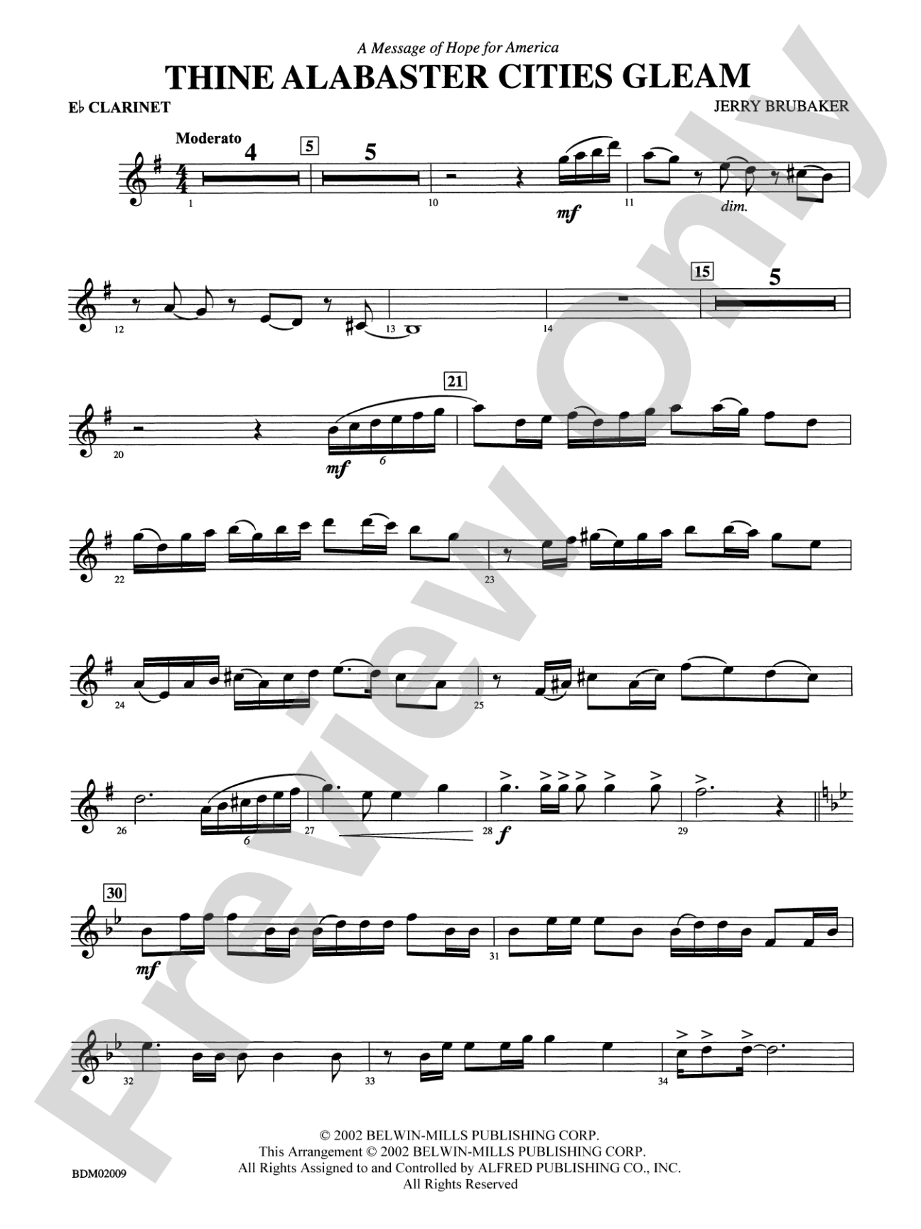 Thine Alabaster Cities Gleam (A Message of Hope for America): E-flat Soprano Clarinet