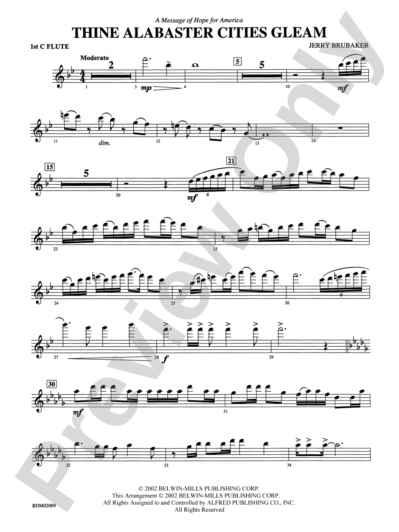 Thine Alabaster Cities Gleam (A Message of Hope for America): Flute