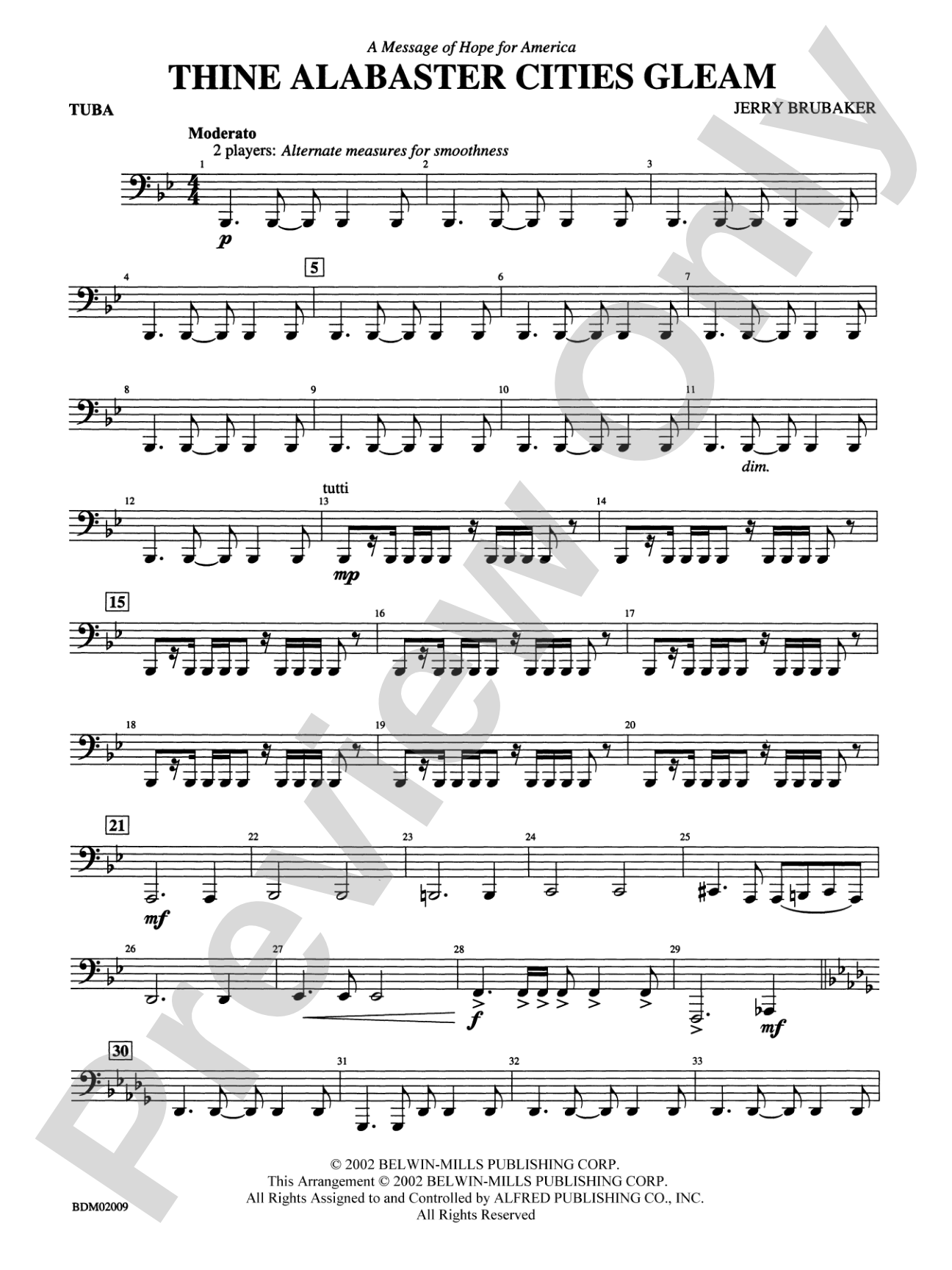 Thine Alabaster Cities Gleam (A Message of Hope for America): Tuba