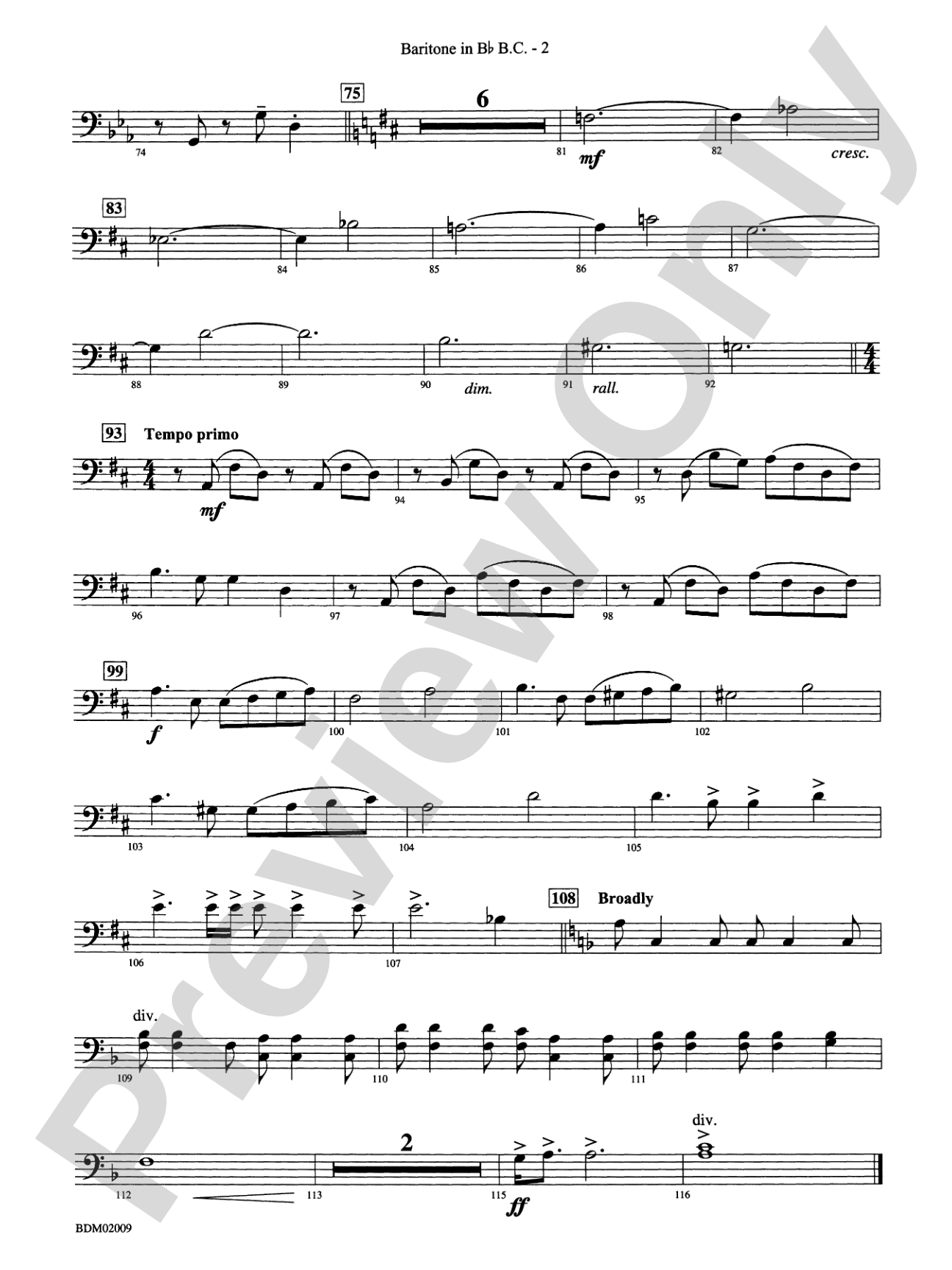 Thine Alabaster Cities Gleam (A Message of Hope for America): (wp) B-flat Baritone B.C.