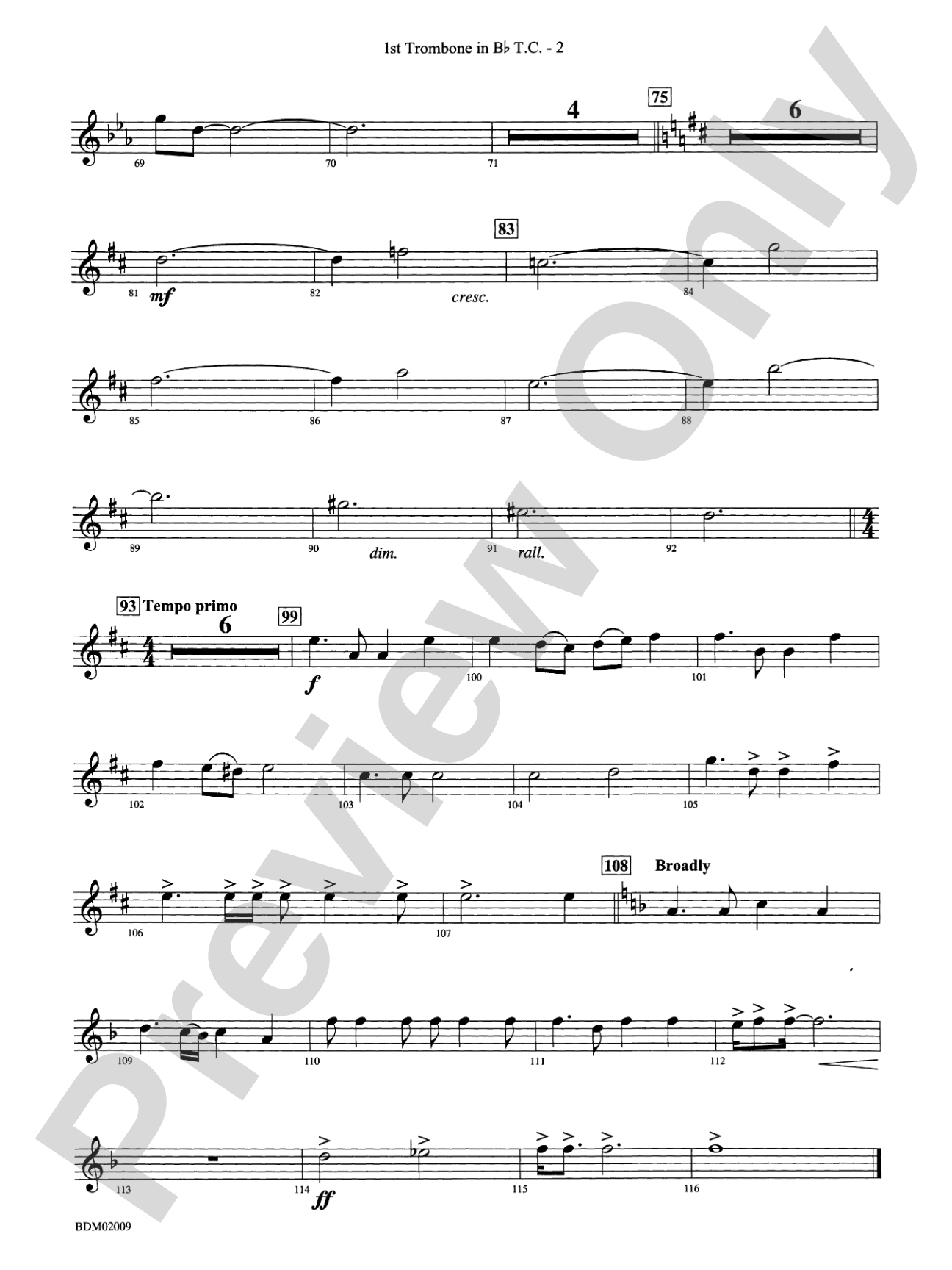 Thine Alabaster Cities Gleam (A Message of Hope for America): (wp) 1st B-flat Trombone T.C.