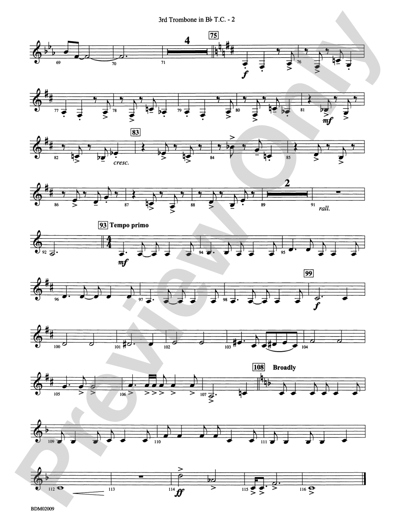 Thine Alabaster Cities Gleam (A Message of Hope for America): (wp) 3rd B-flat Trombone T.C.