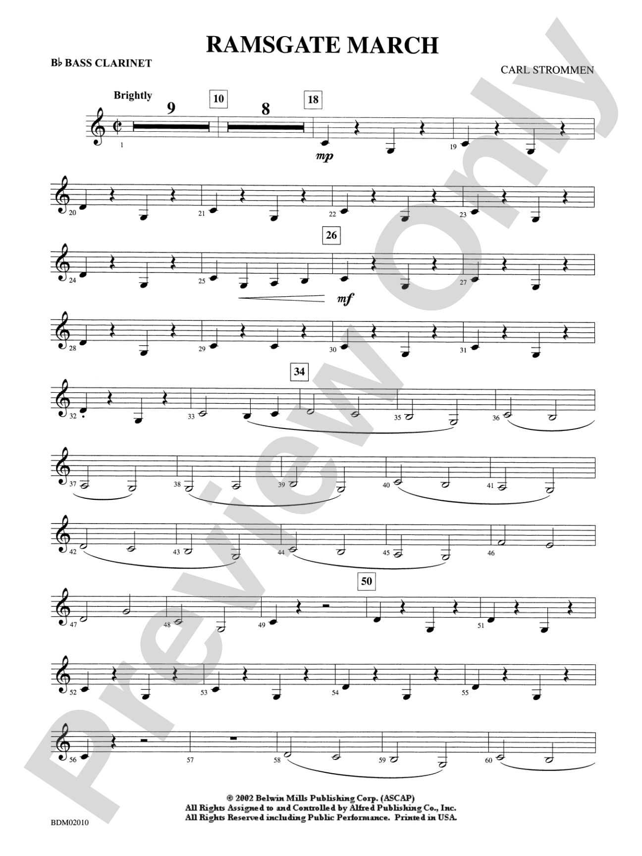 Ramsgate March: B-flat Bass Clarinet