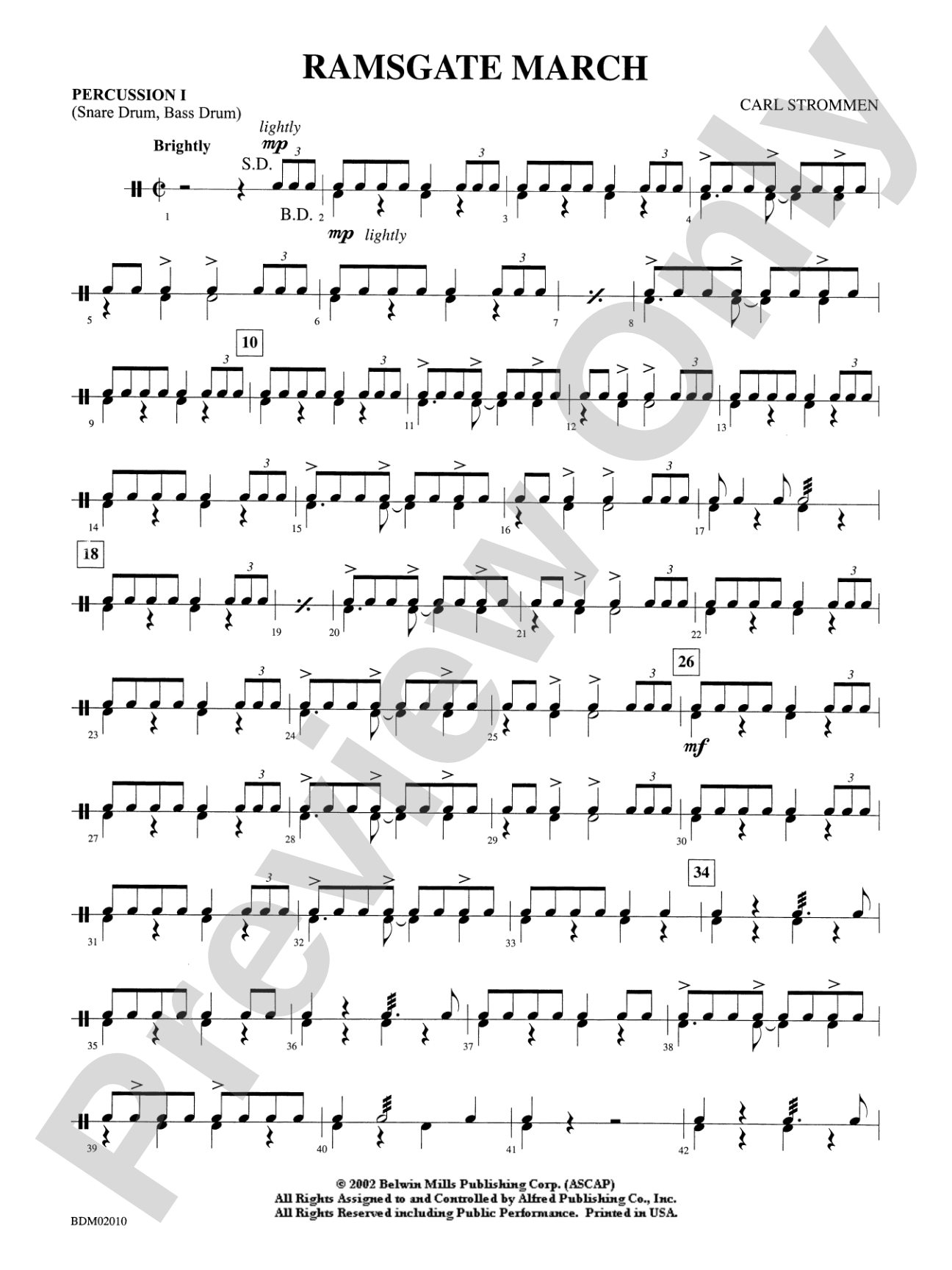 Ramsgate March: 1st Percussion