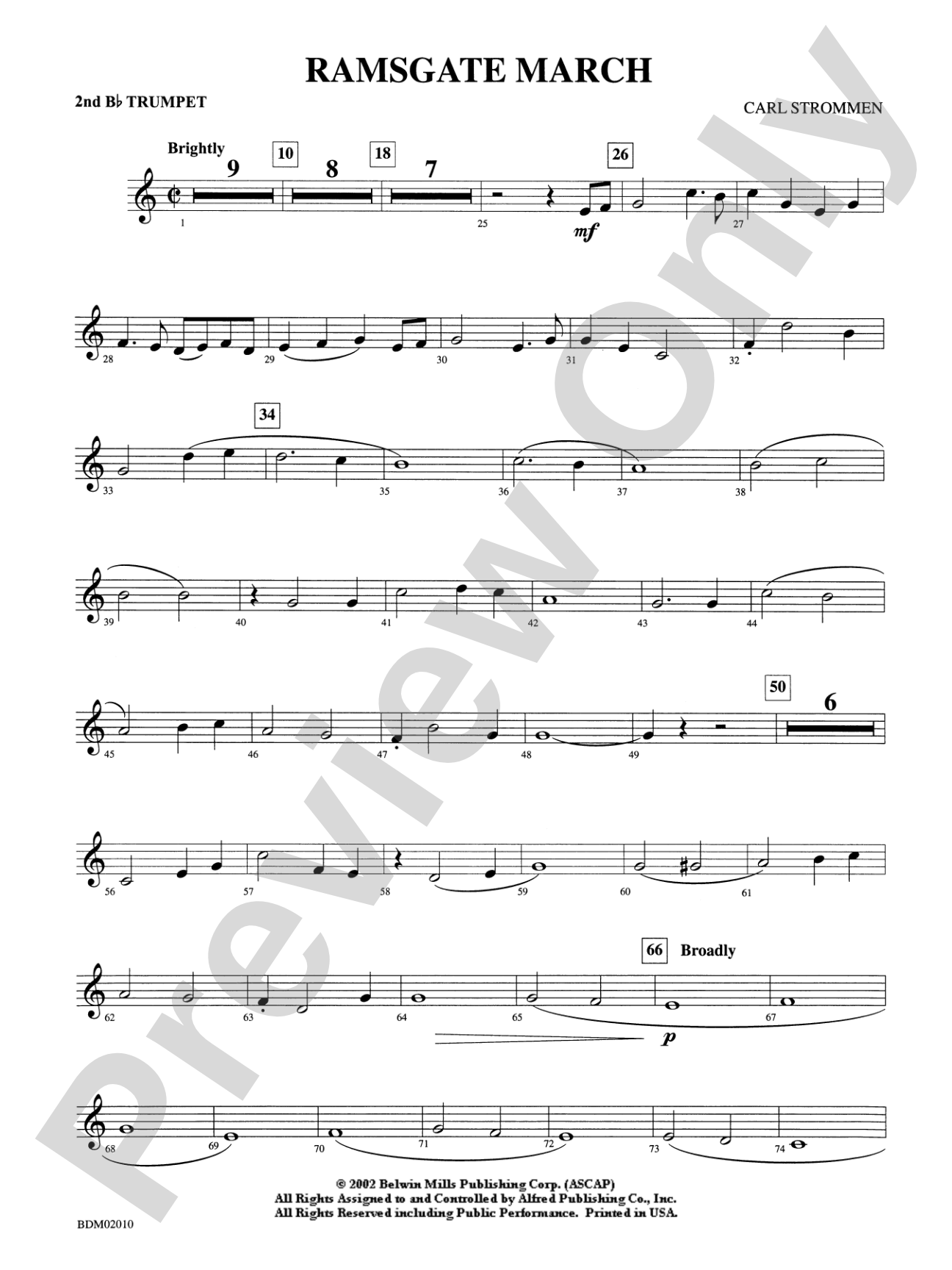 Ramsgate March: 2nd B-flat Trumpet