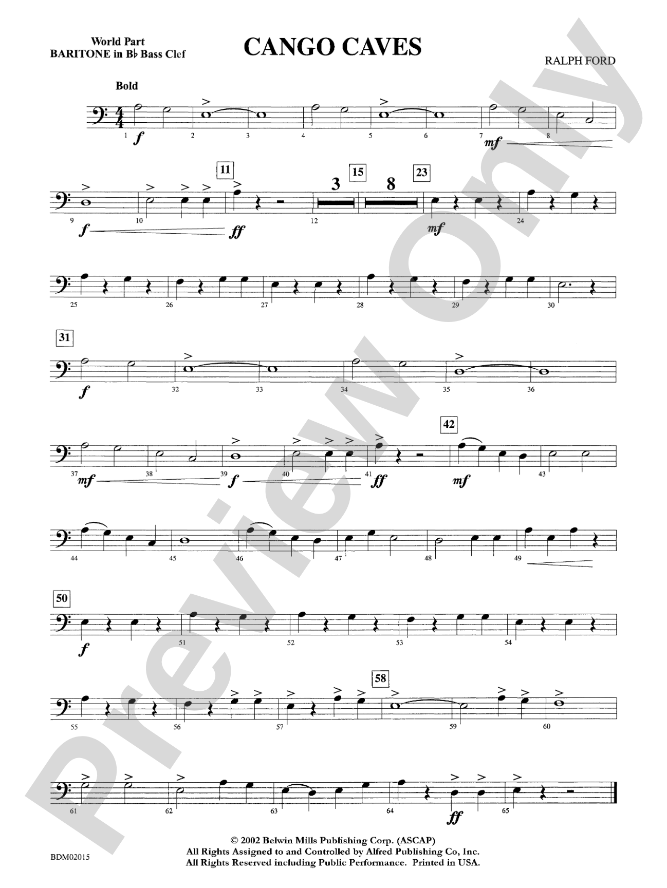 Cango Caves: WP B-flat Baritone B.C.