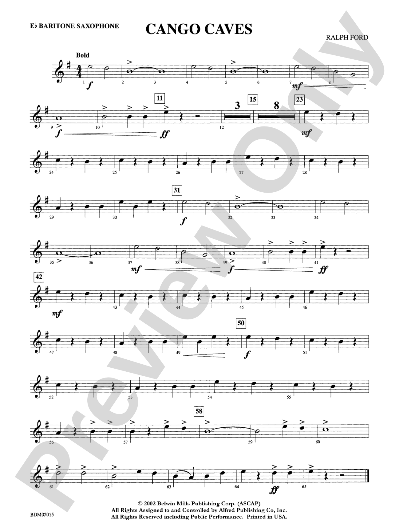 Cango Caves: E-flat Baritone Saxophone