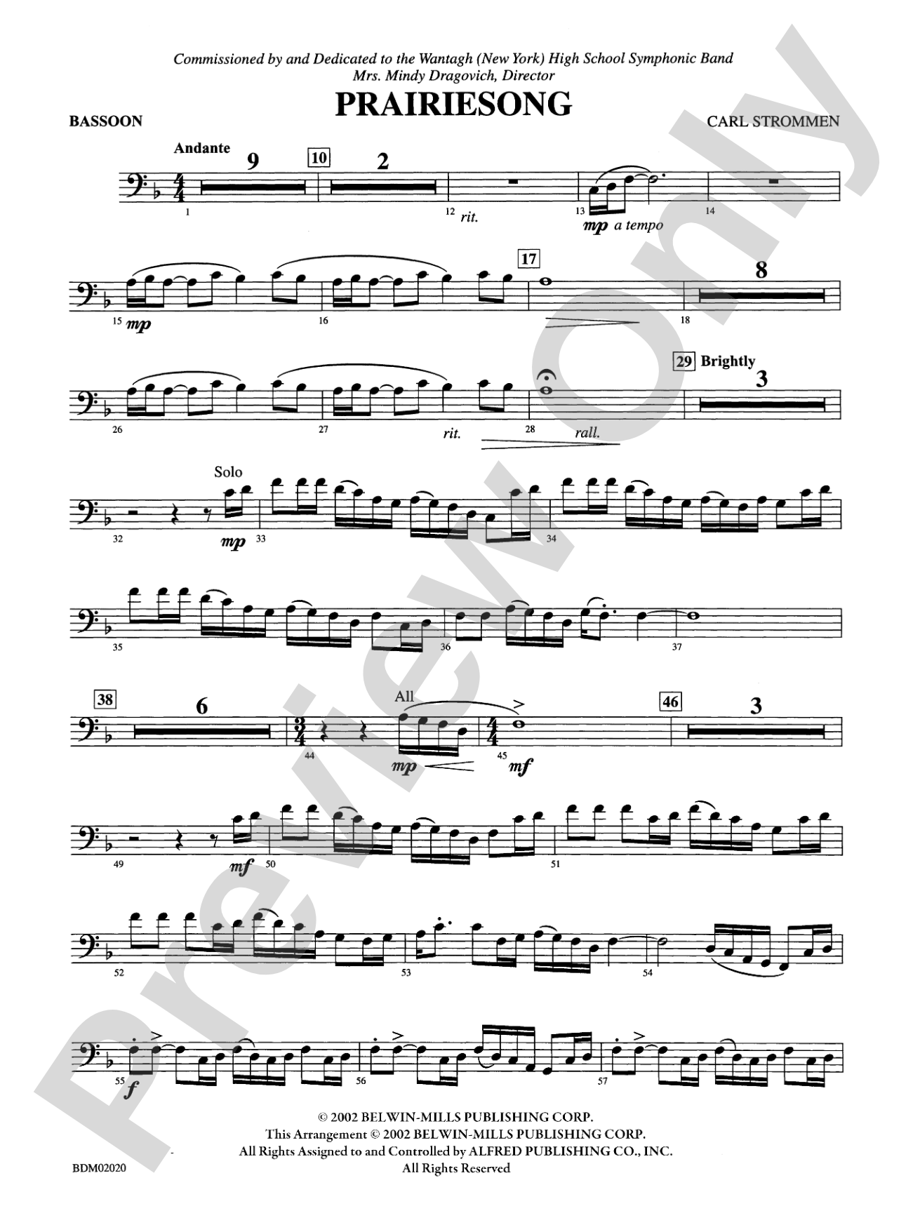 Prairiesong: Bassoon