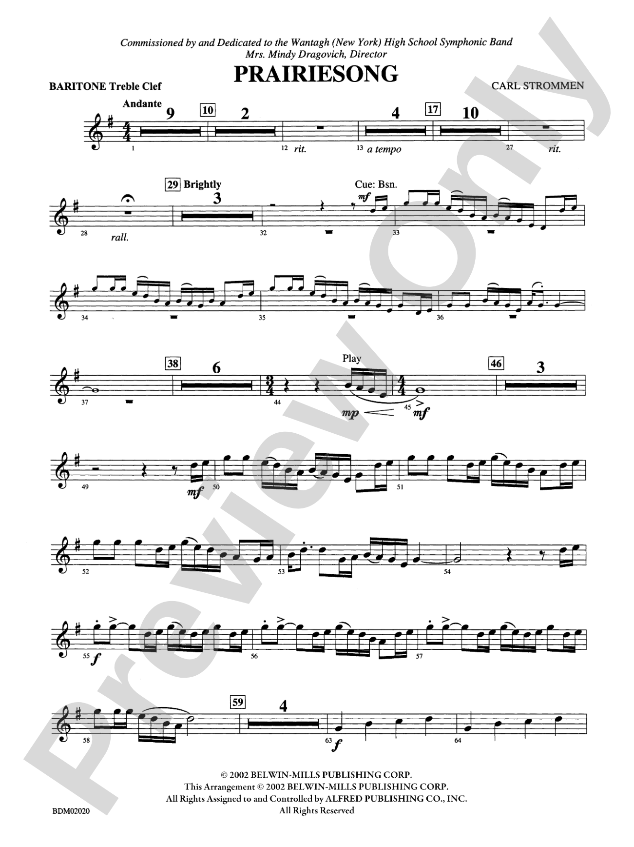 Prairiesong: Baritone T.C.