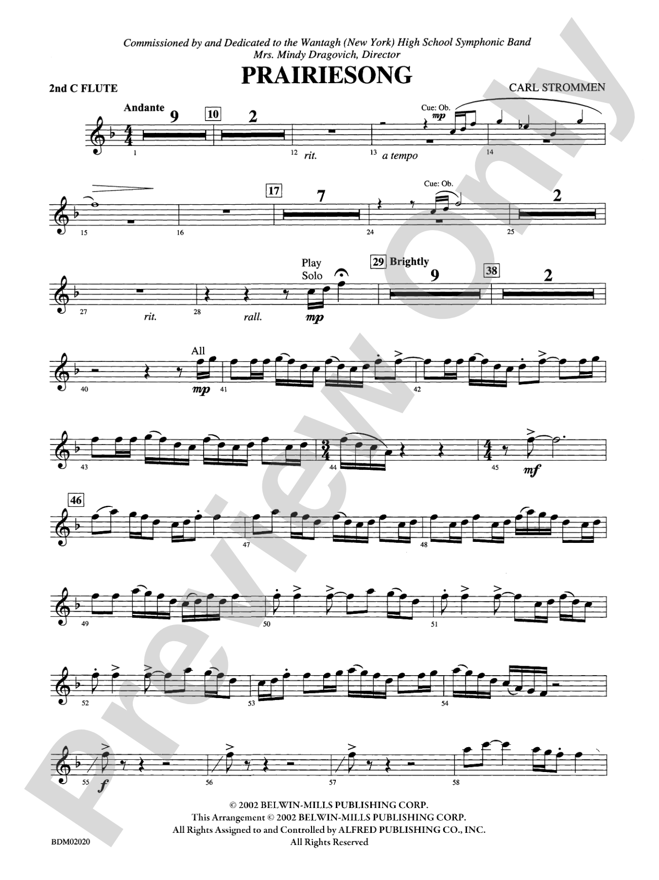 Prairiesong: 2nd Flute