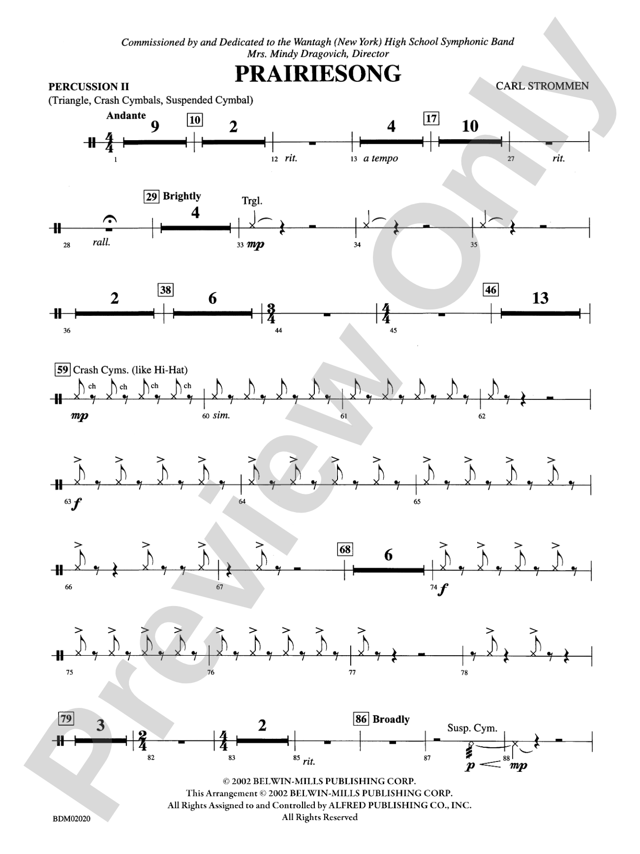 Prairiesong: 2nd Percussion