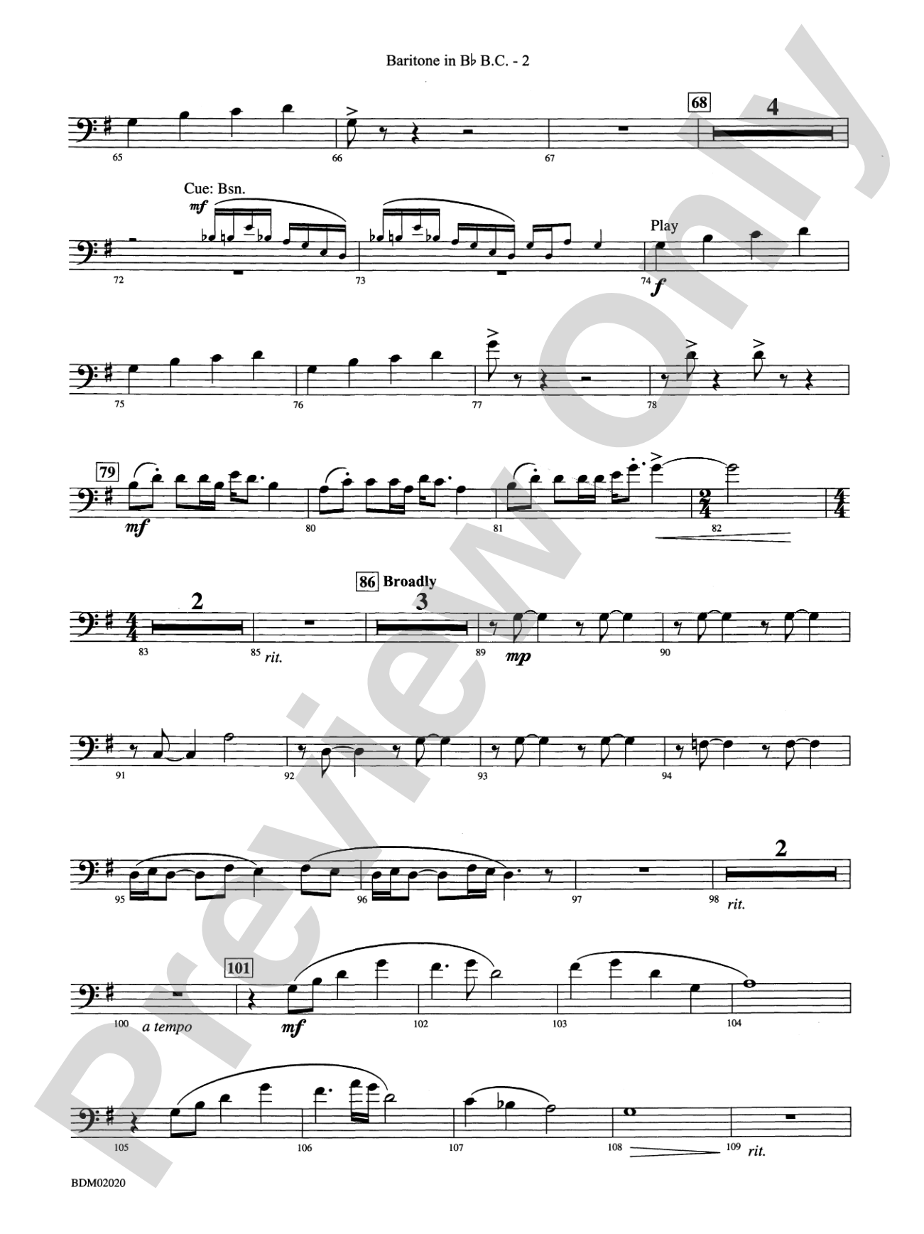 Prairiesong: (wp) B-flat Baritone B.C.