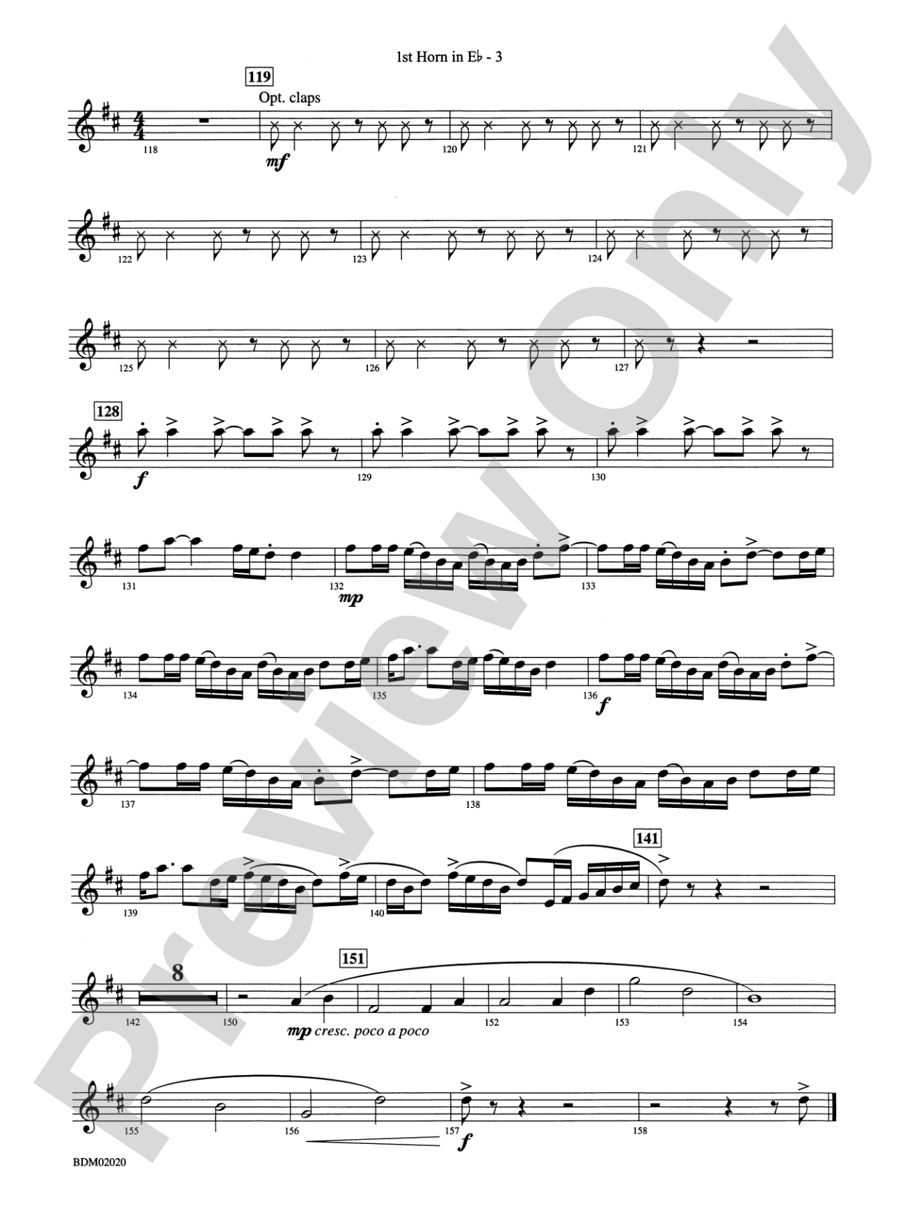 Prairiesong: (wp) 1st Horn in E-flat