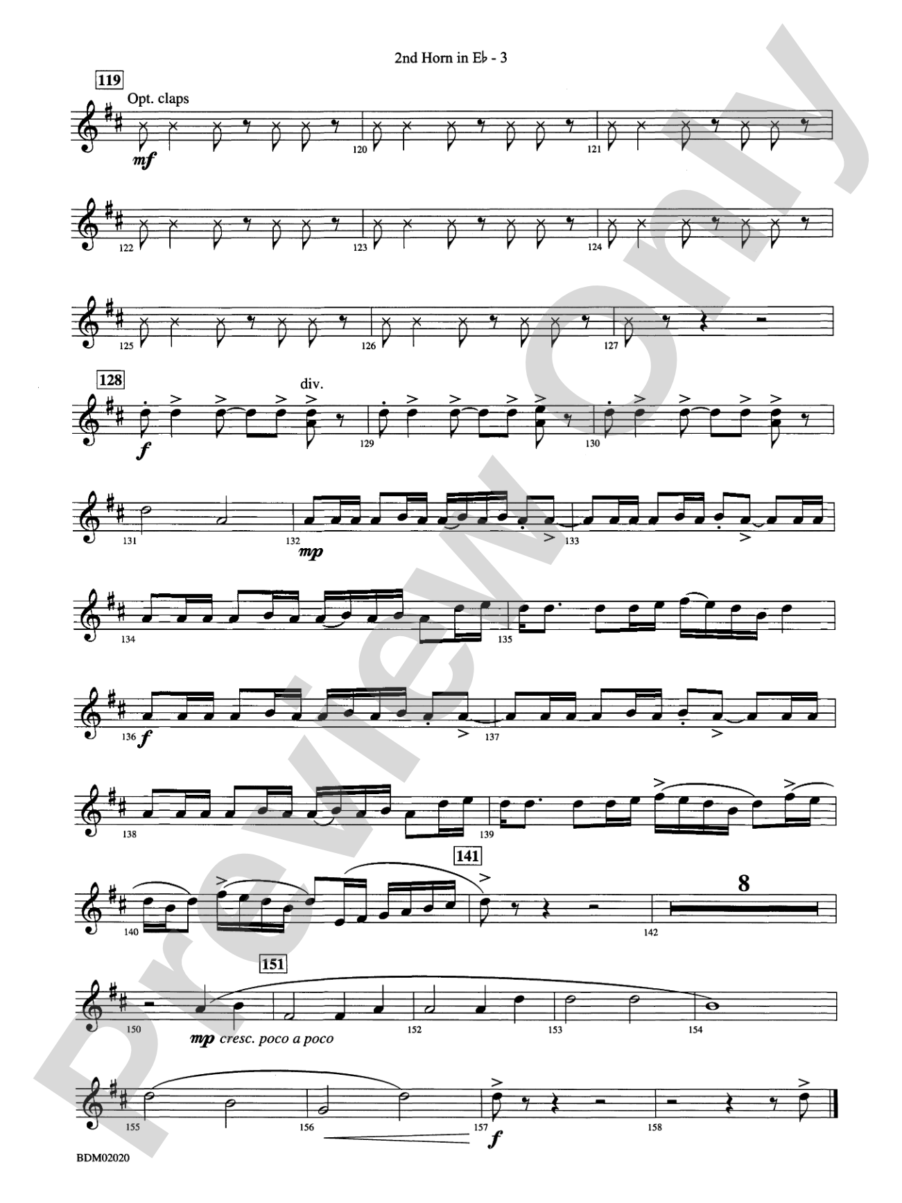 Prairiesong: (wp) 2nd Horn in E-flat