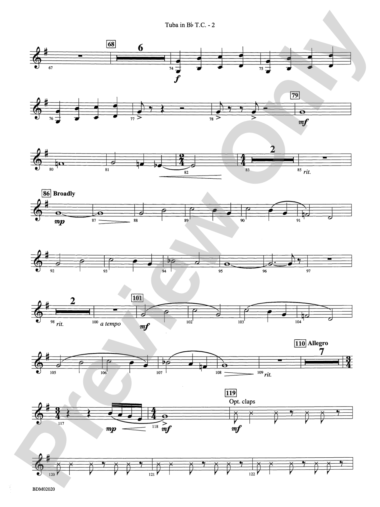 Prairiesong: (wp) B-flat Tuba T.C.