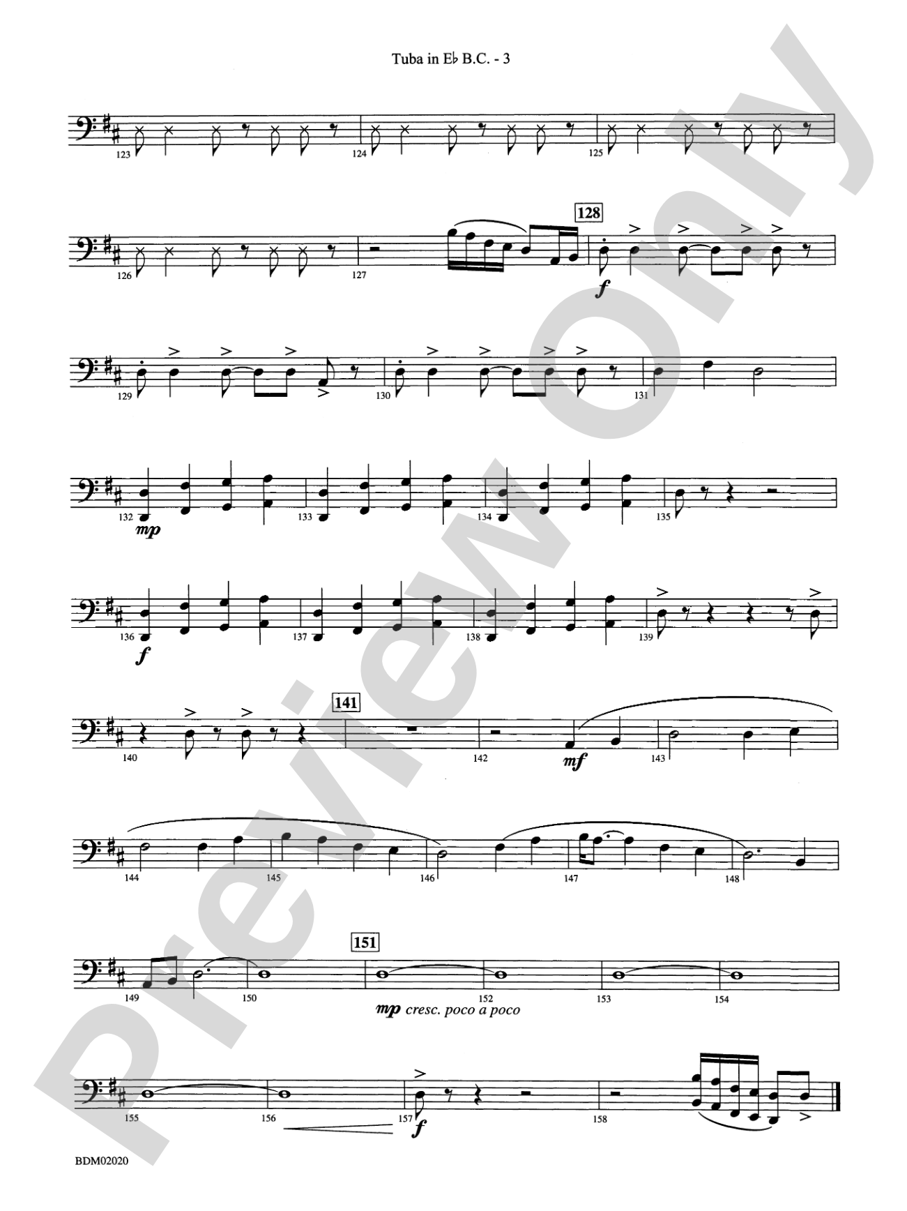 Prairiesong: (wp) E-flat Tuba B.C.