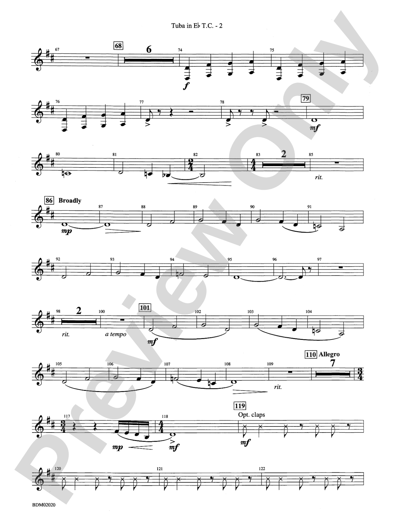 Prairiesong: (wp) E-flat Tuba T.C.