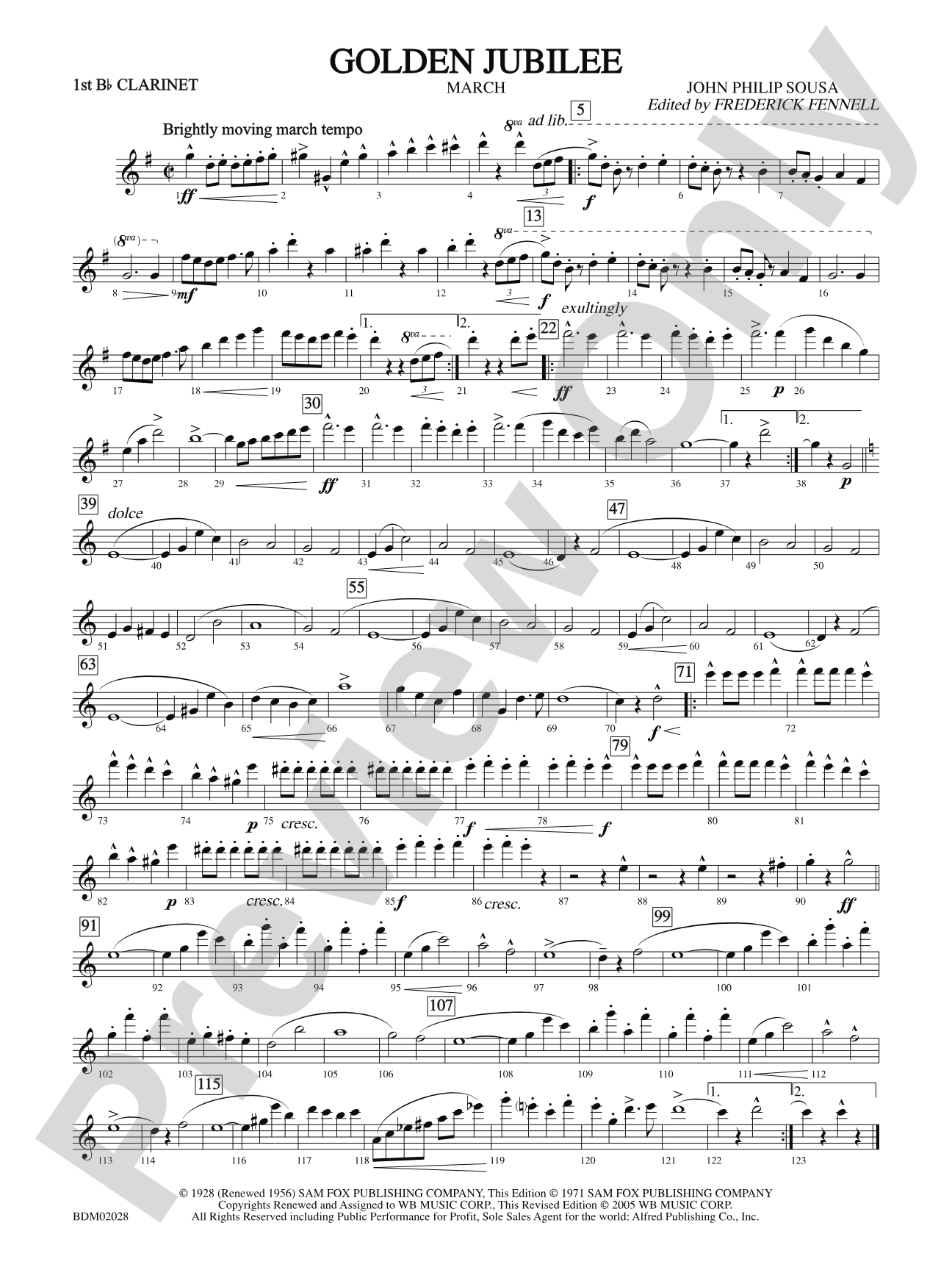Golden Jubilee: 1st B-flat Clarinet