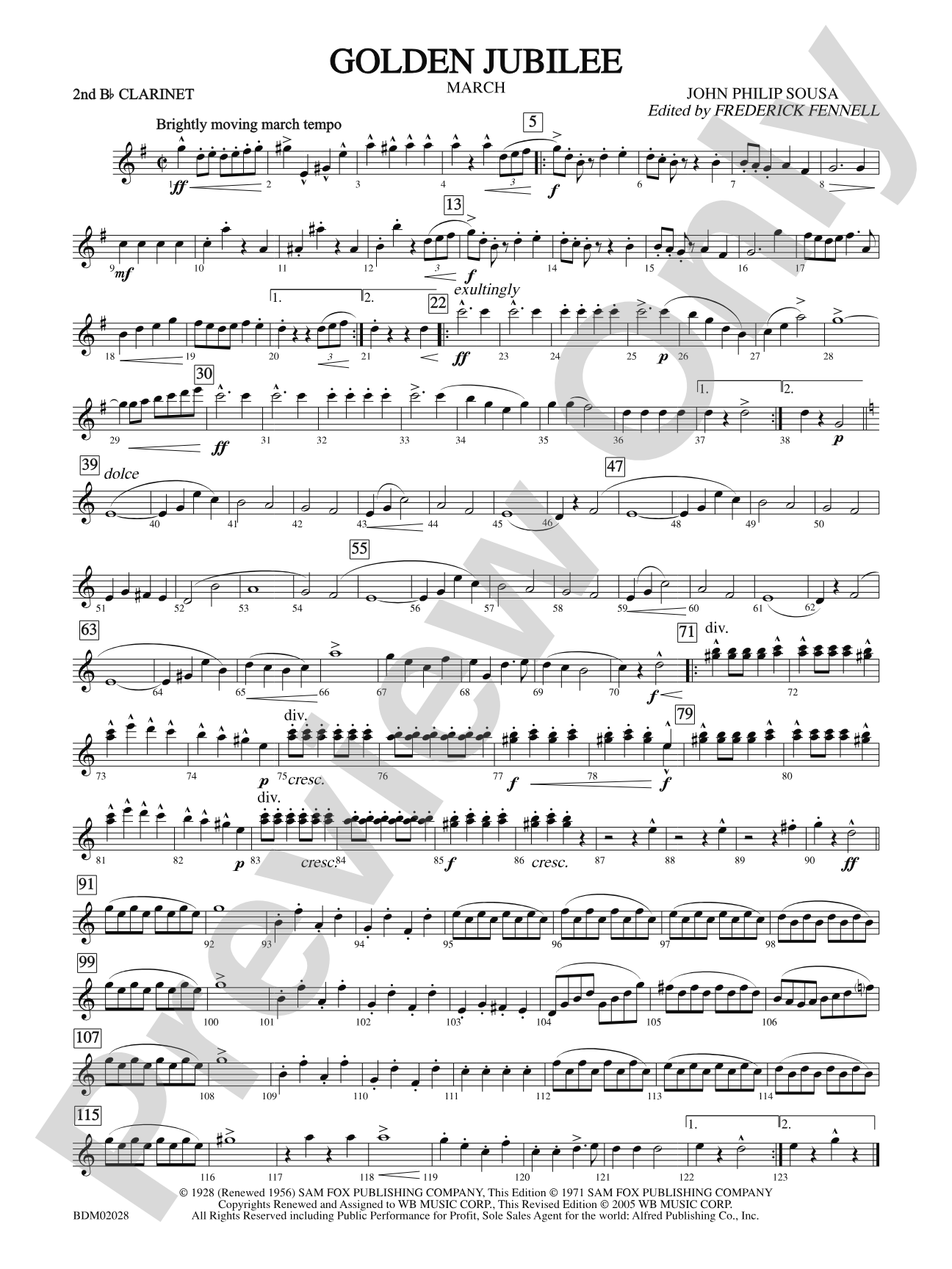 Golden Jubilee: 2nd B-flat Clarinet