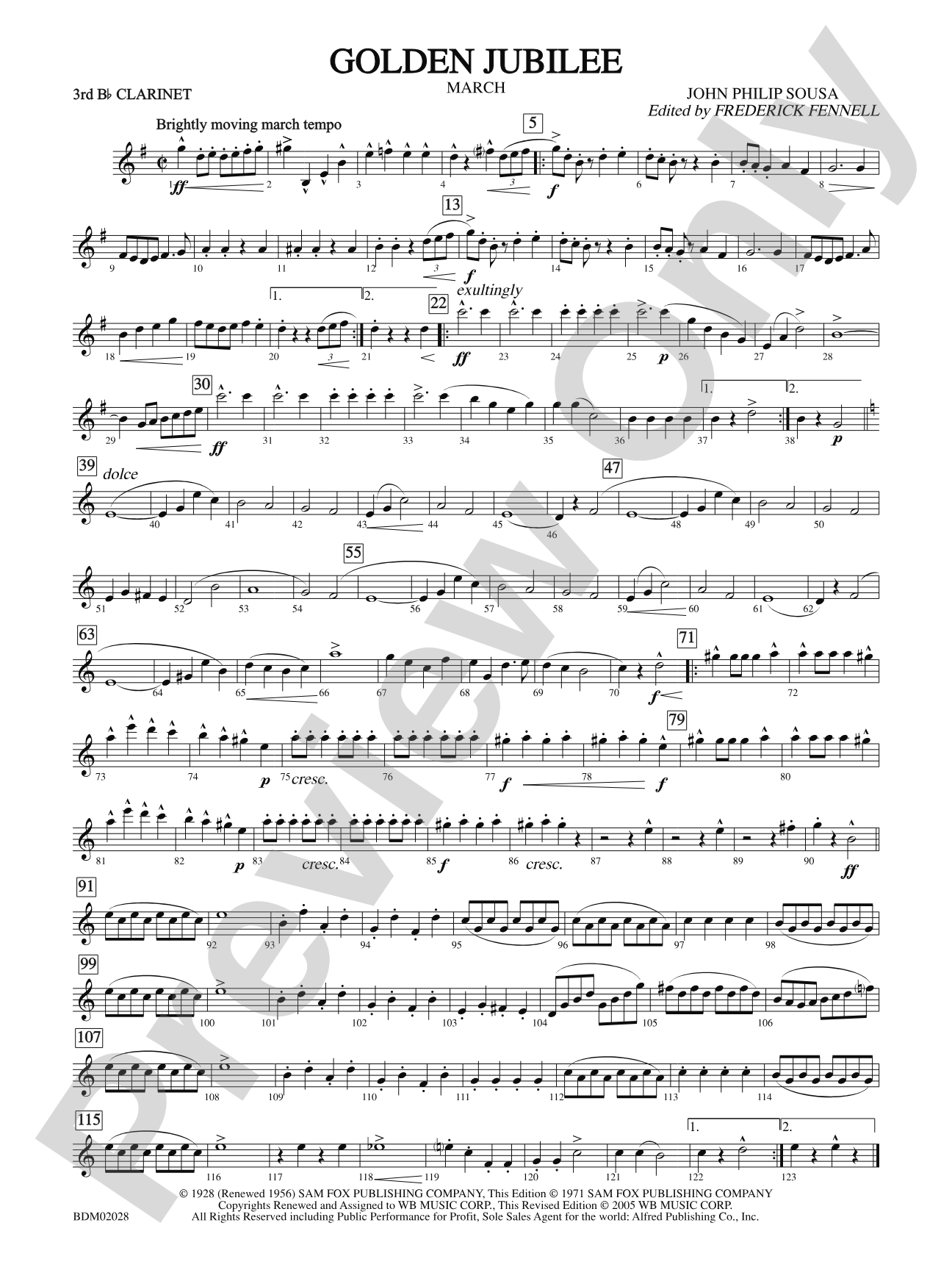 Golden Jubilee: 3rd B-flat Clarinet