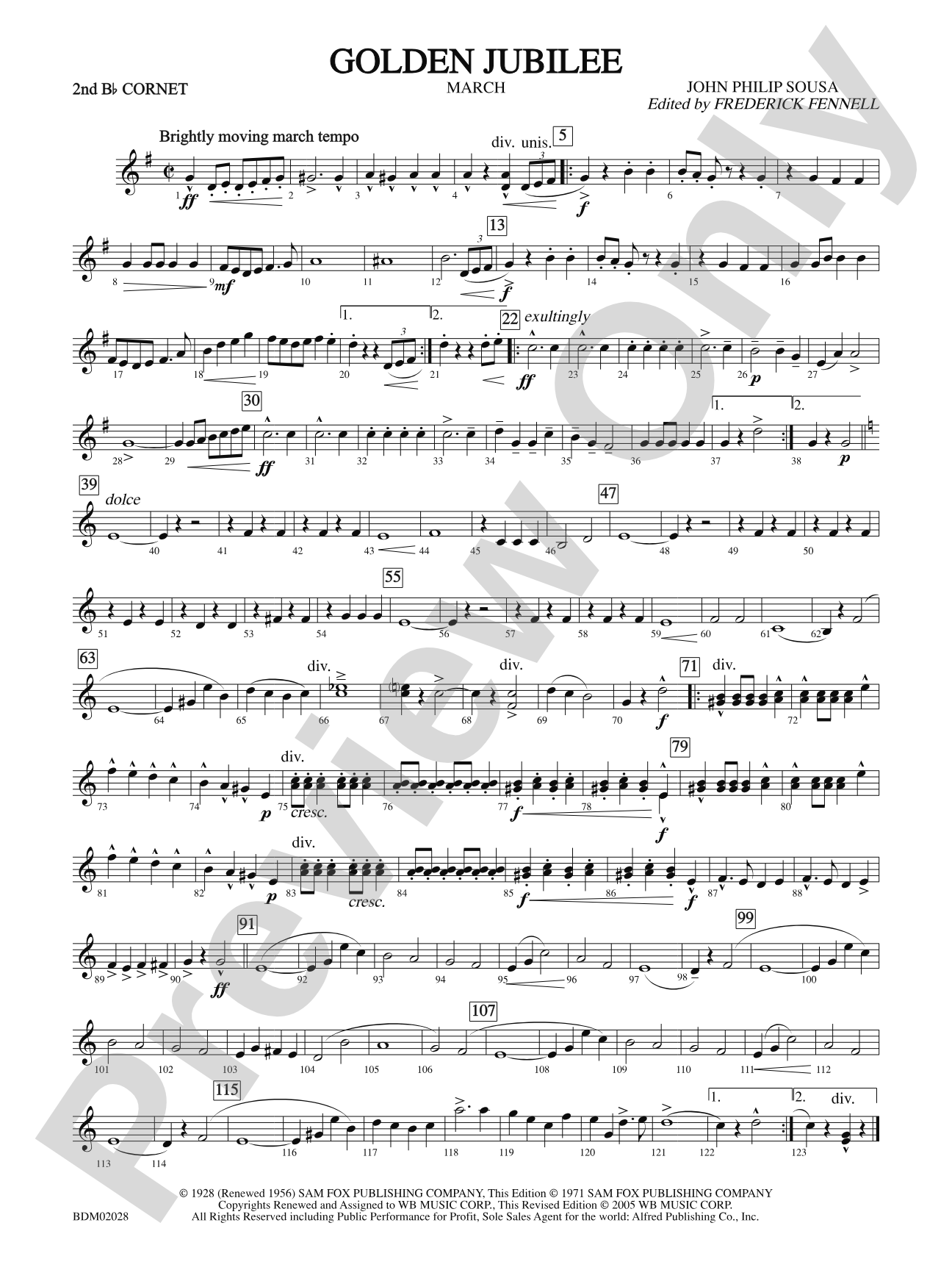 Golden Jubilee: 2nd B-flat Cornet