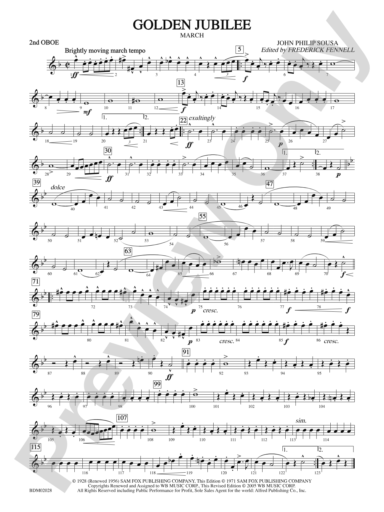 Golden Jubilee: 2nd Oboe