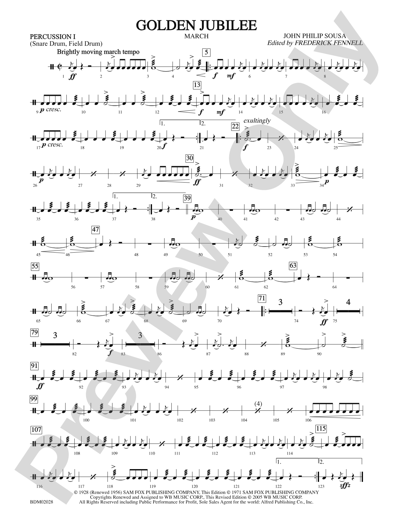 Golden Jubilee: 1st Percussion