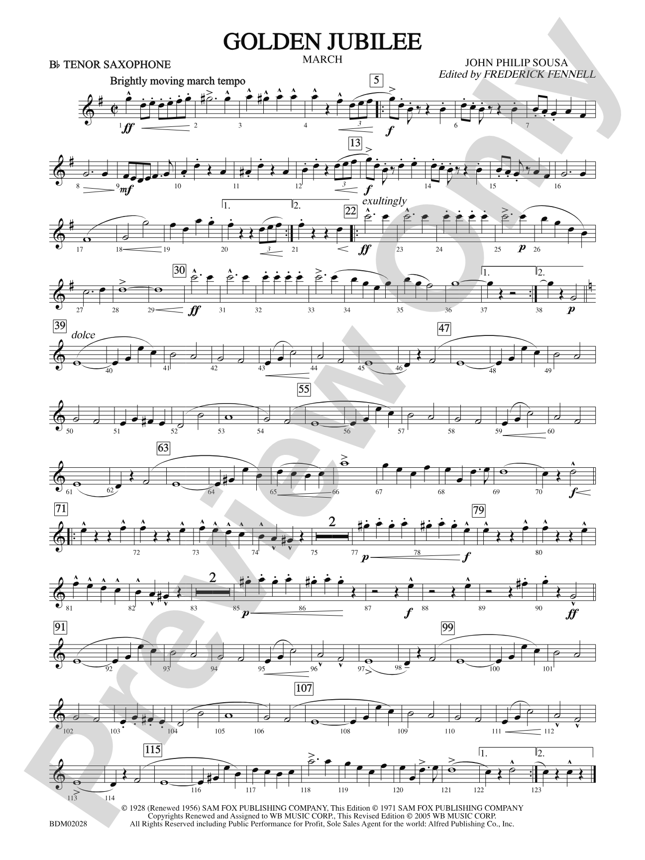 Golden Jubilee: B-flat Tenor Saxophone