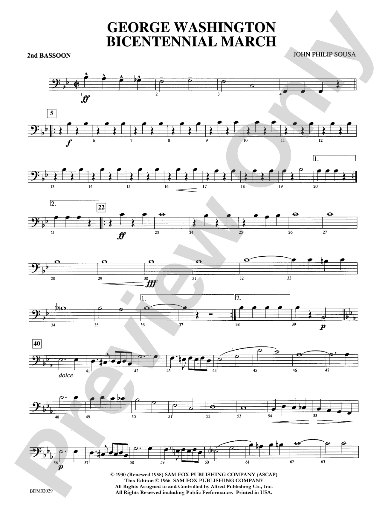 George Washington Bicentennial March: 2nd Bassoon