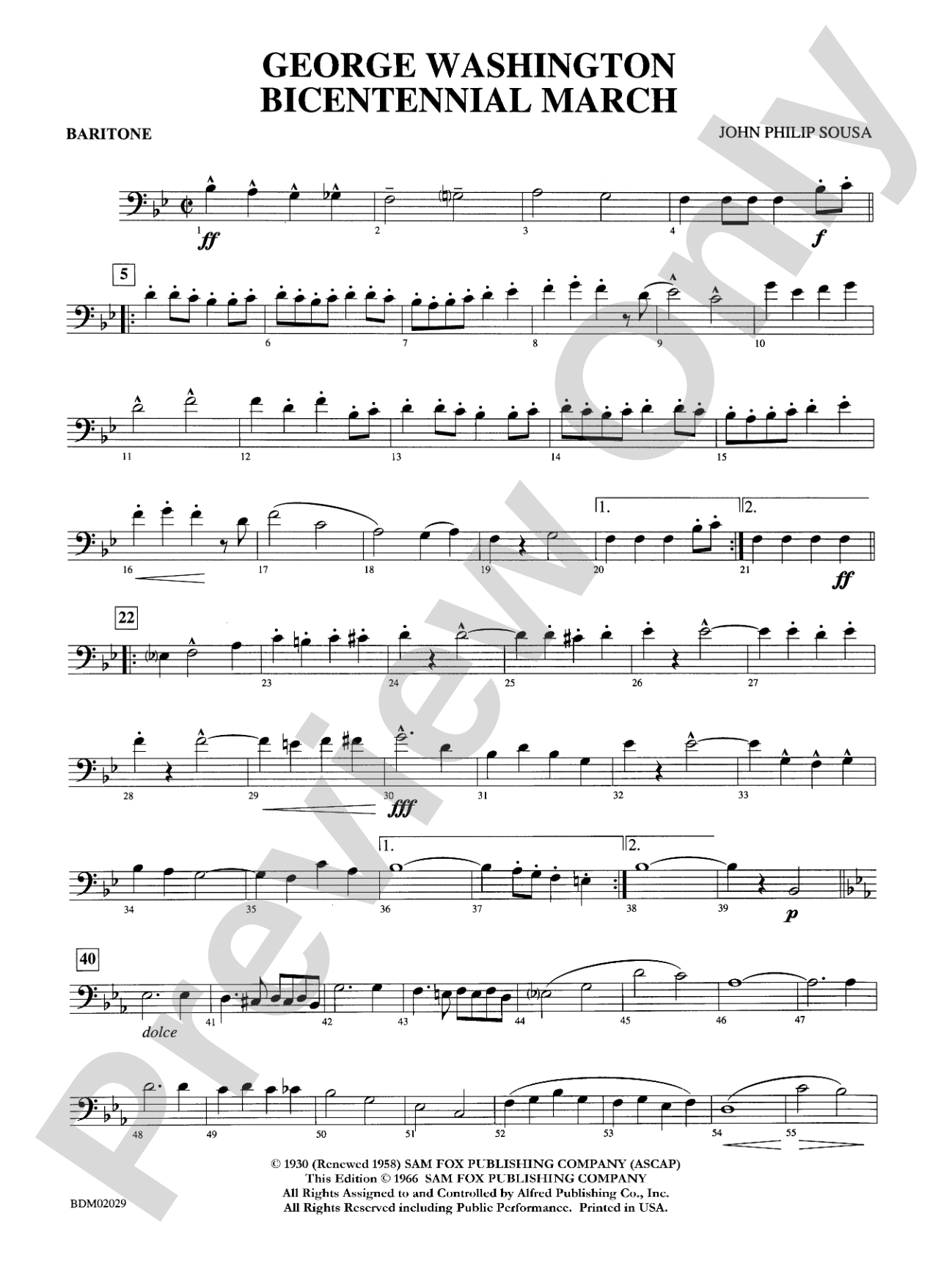 George Washington Bicentennial March: Baritone B.C.