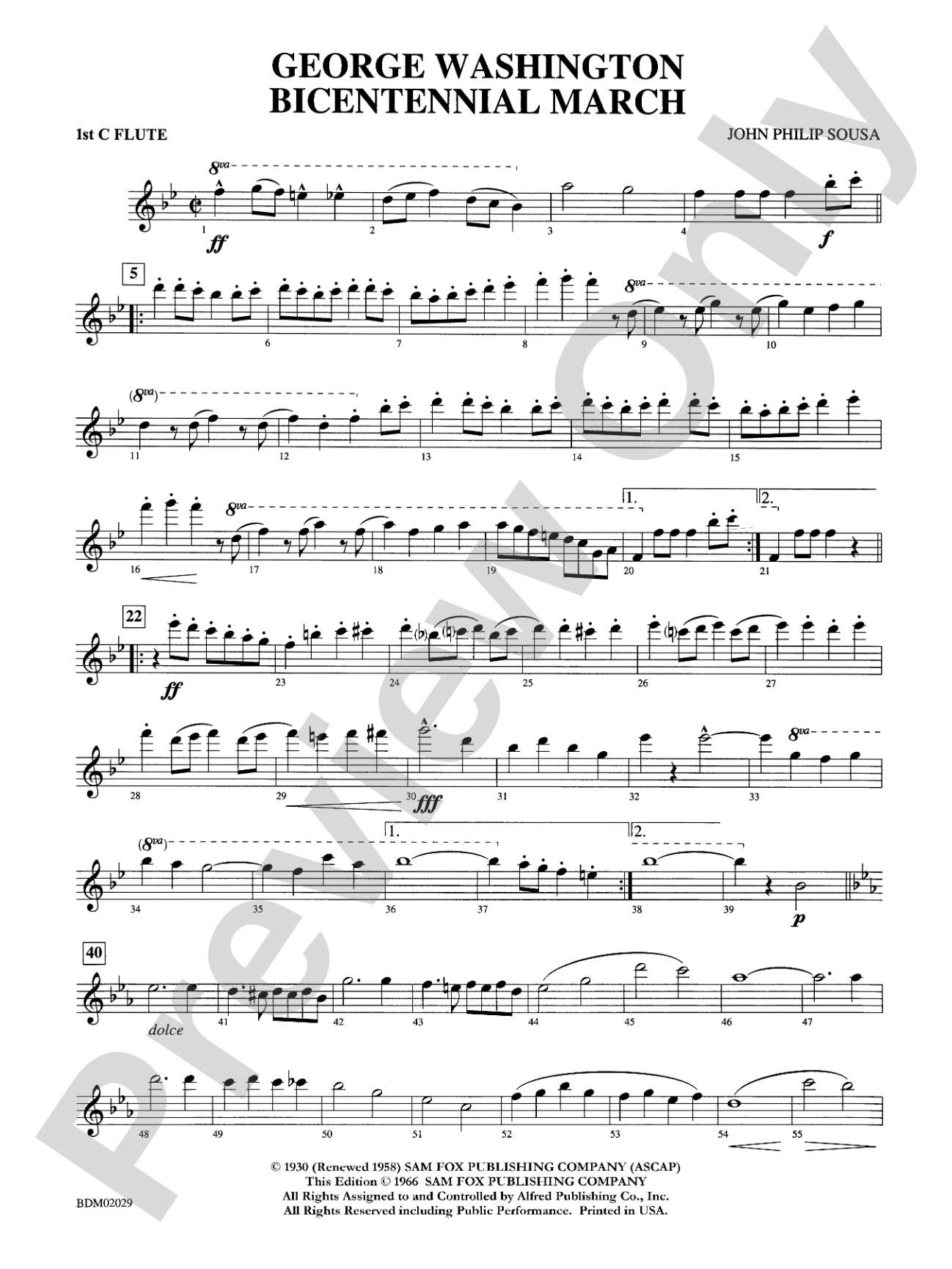 George Washington Bicentennial March: Flute