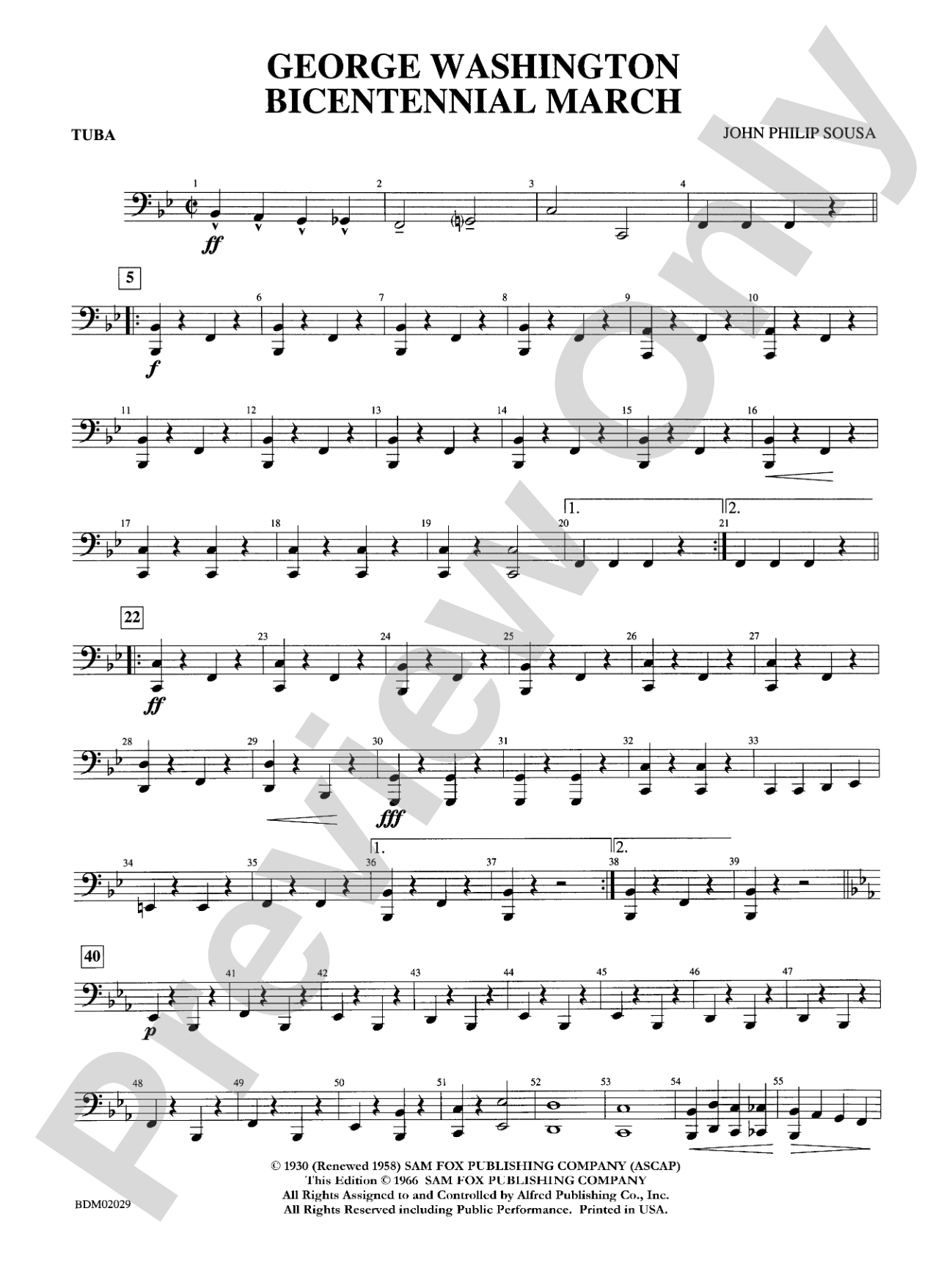 George Washington Bicentennial March: Tuba