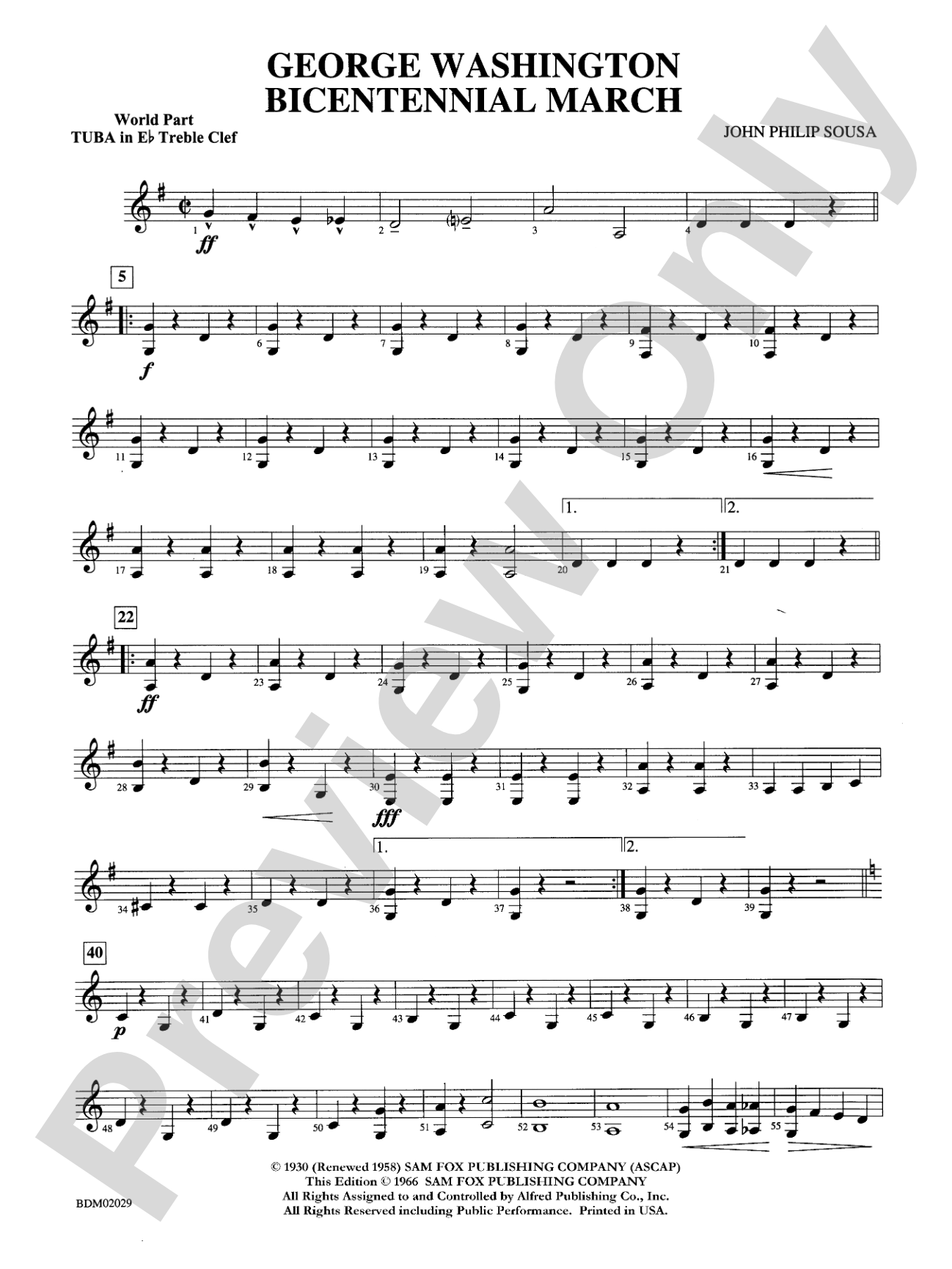 George Washington Bicentennial March: WP E-flat Tuba T.C.