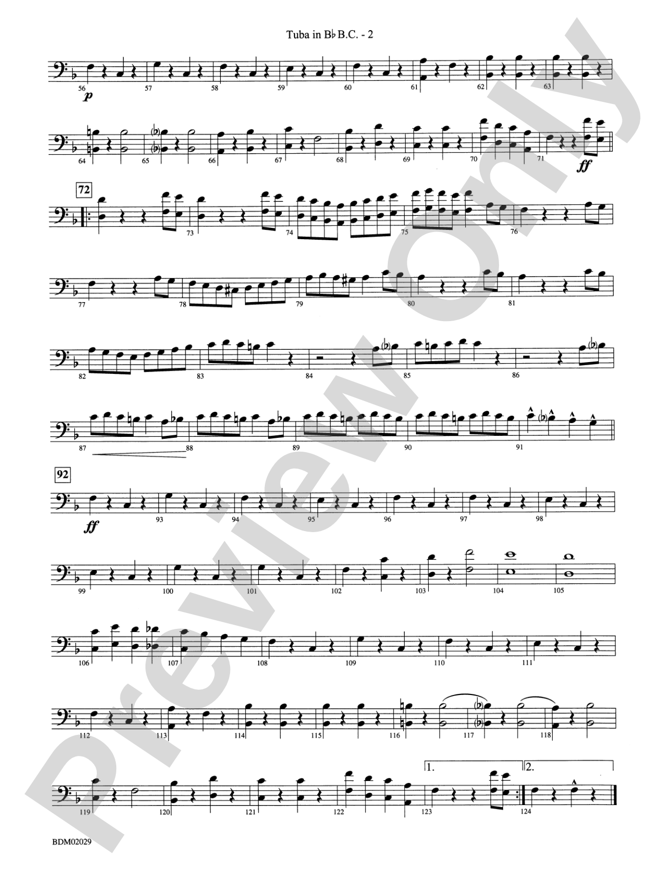 George Washington Bicentennial March: (wp) B-flat Tuba B.C.