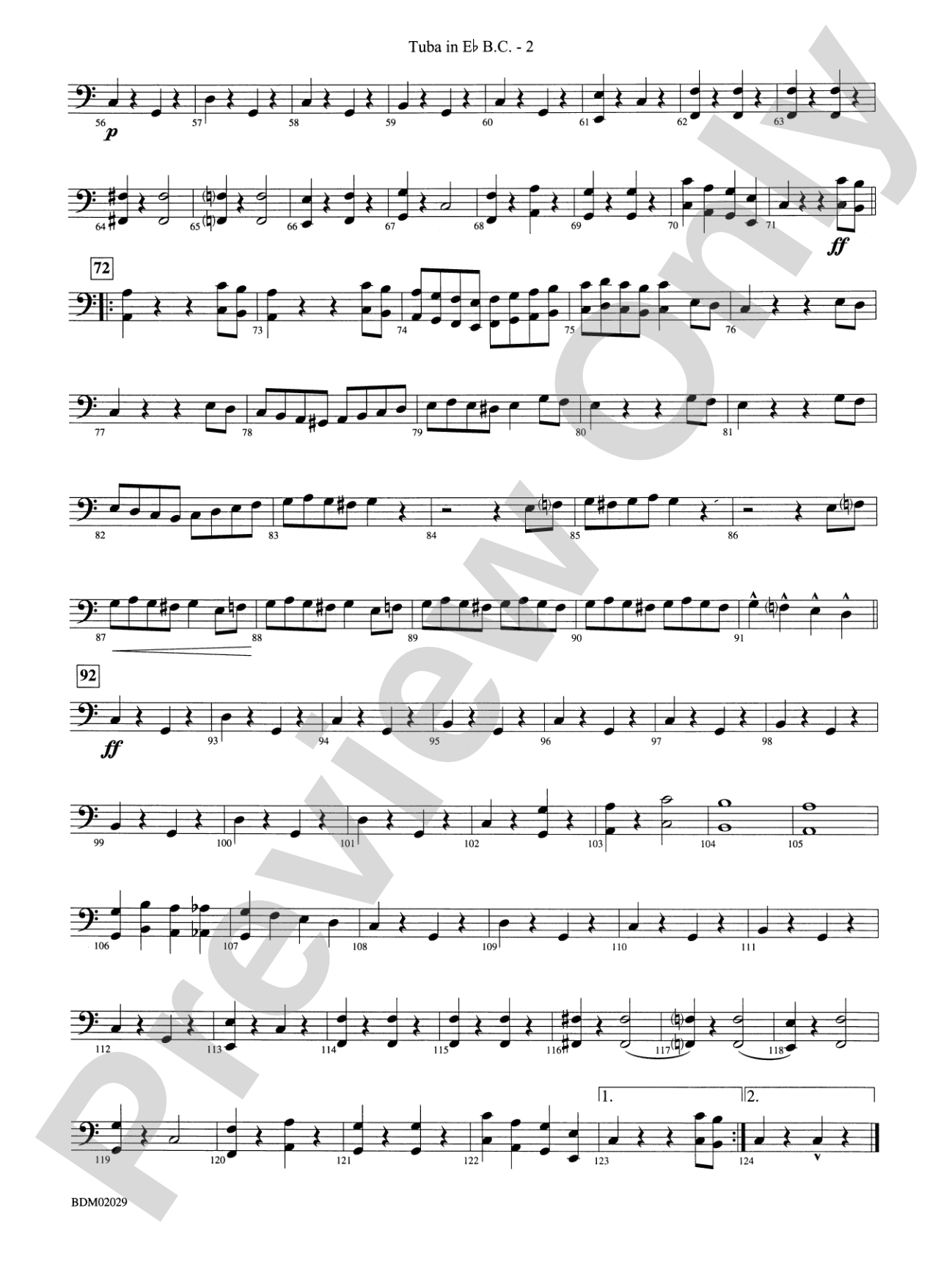 George Washington Bicentennial March: (wp) E-flat Tuba B.C.
