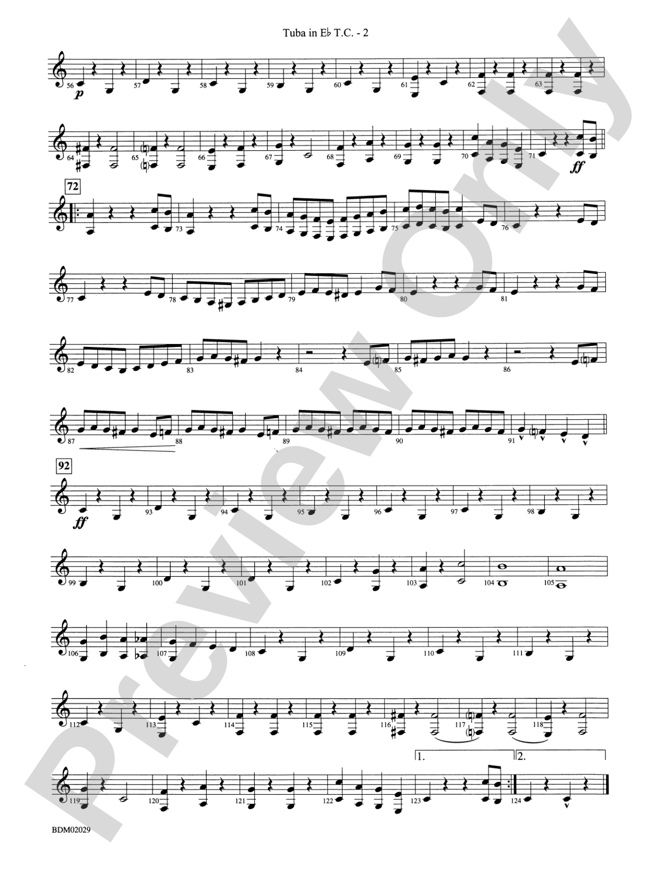 George Washington Bicentennial March: (wp) E-flat Tuba T.C.